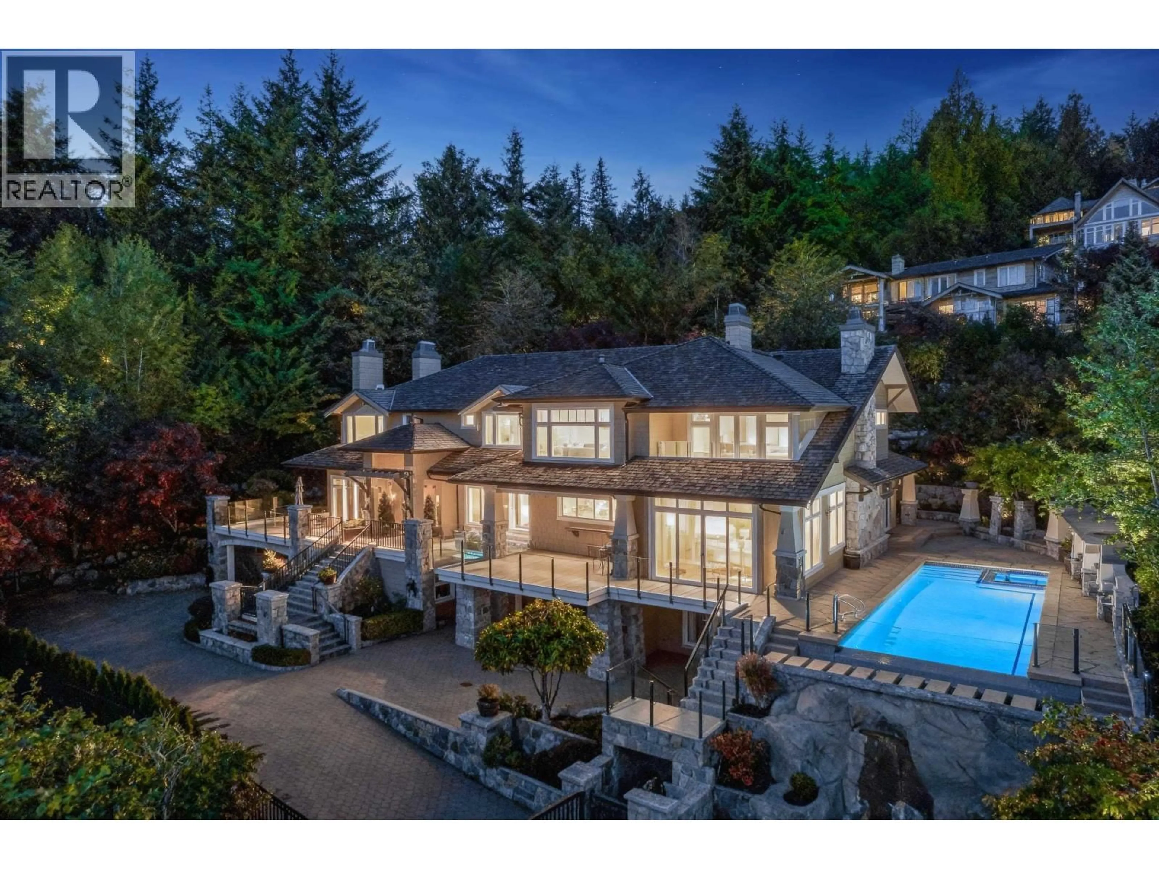 A pic from outside/outdoor area/front of a property/back of a property/a pic from drone, mountain view for 2495 HUDSON COURT, West Vancouver British Columbia V7S3J2