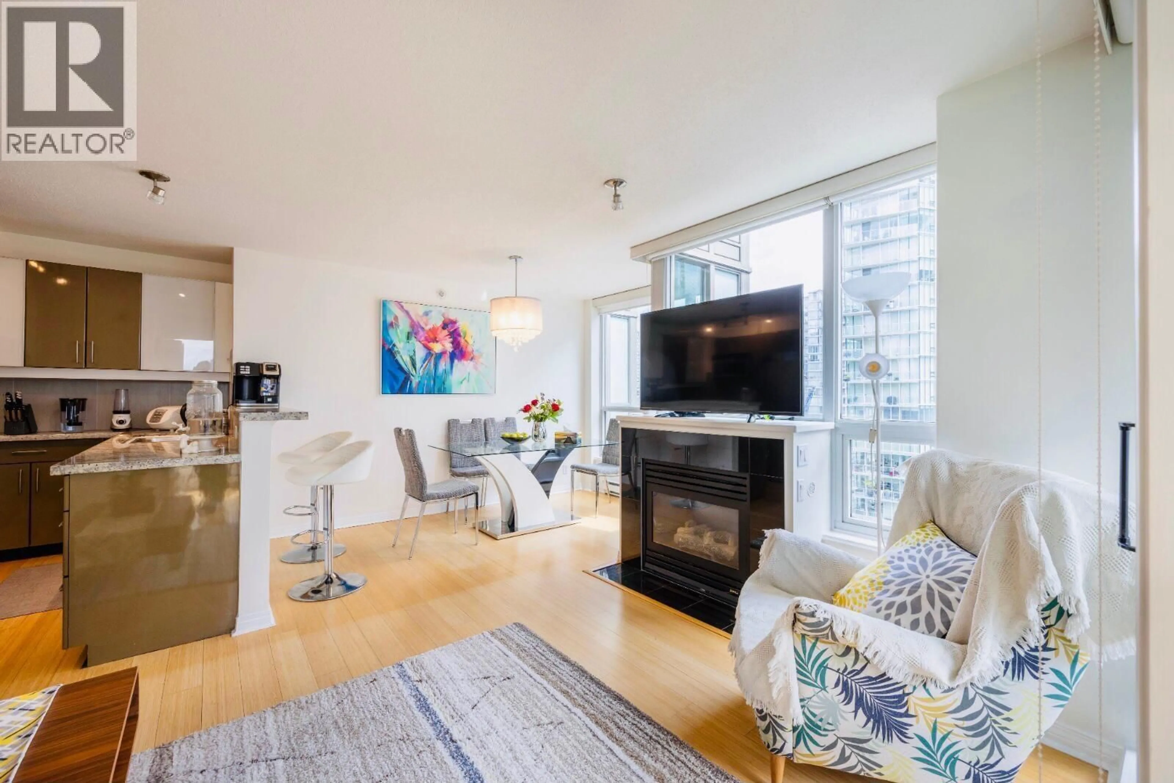 Living room with furniture, unknown for 2201 - 1328 PENDER STREET, Vancouver British Columbia V6E4T1