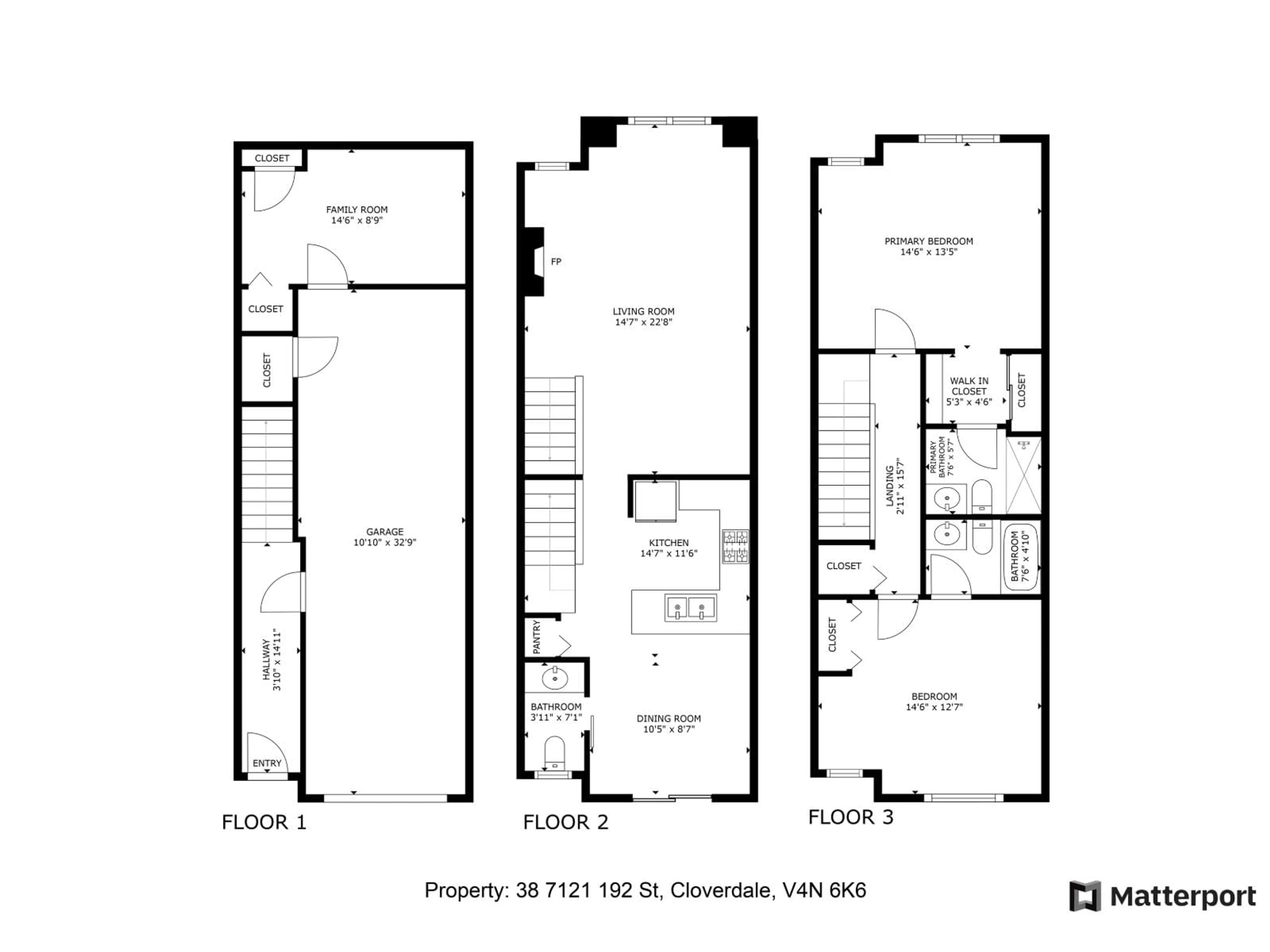 Floor plan for 38 - 7121 192, Surrey British Columbia V4N6K6
