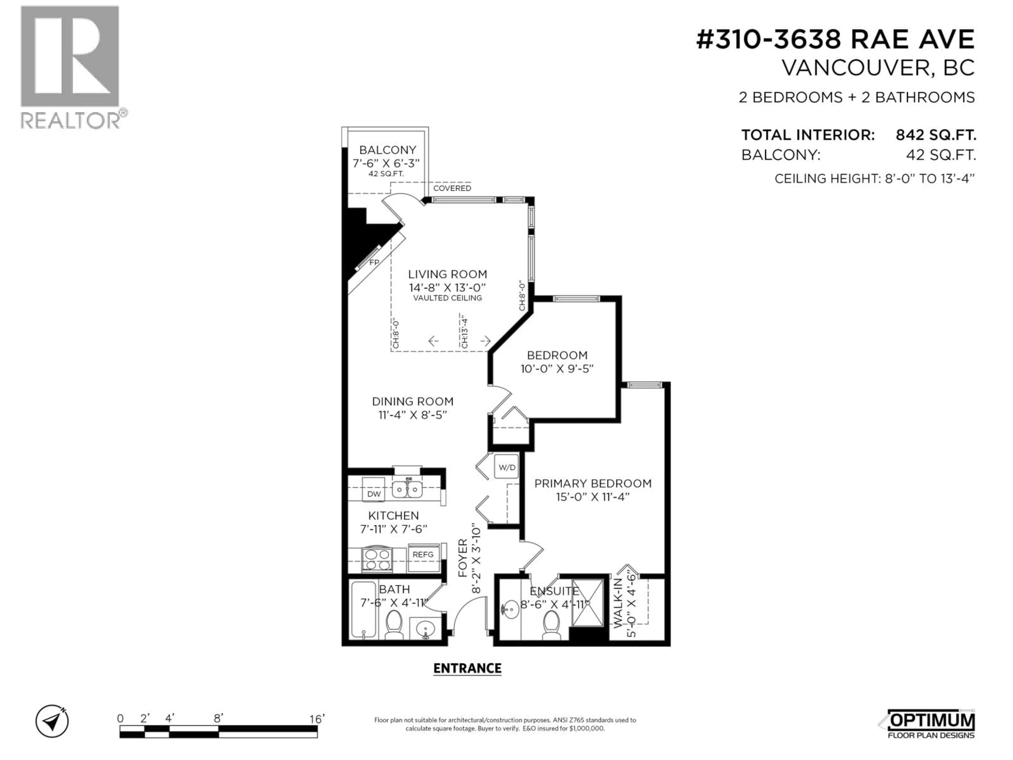 Floor plan for 310 - 3638 RAE AVENUE, Vancouver British Columbia V5R2P5