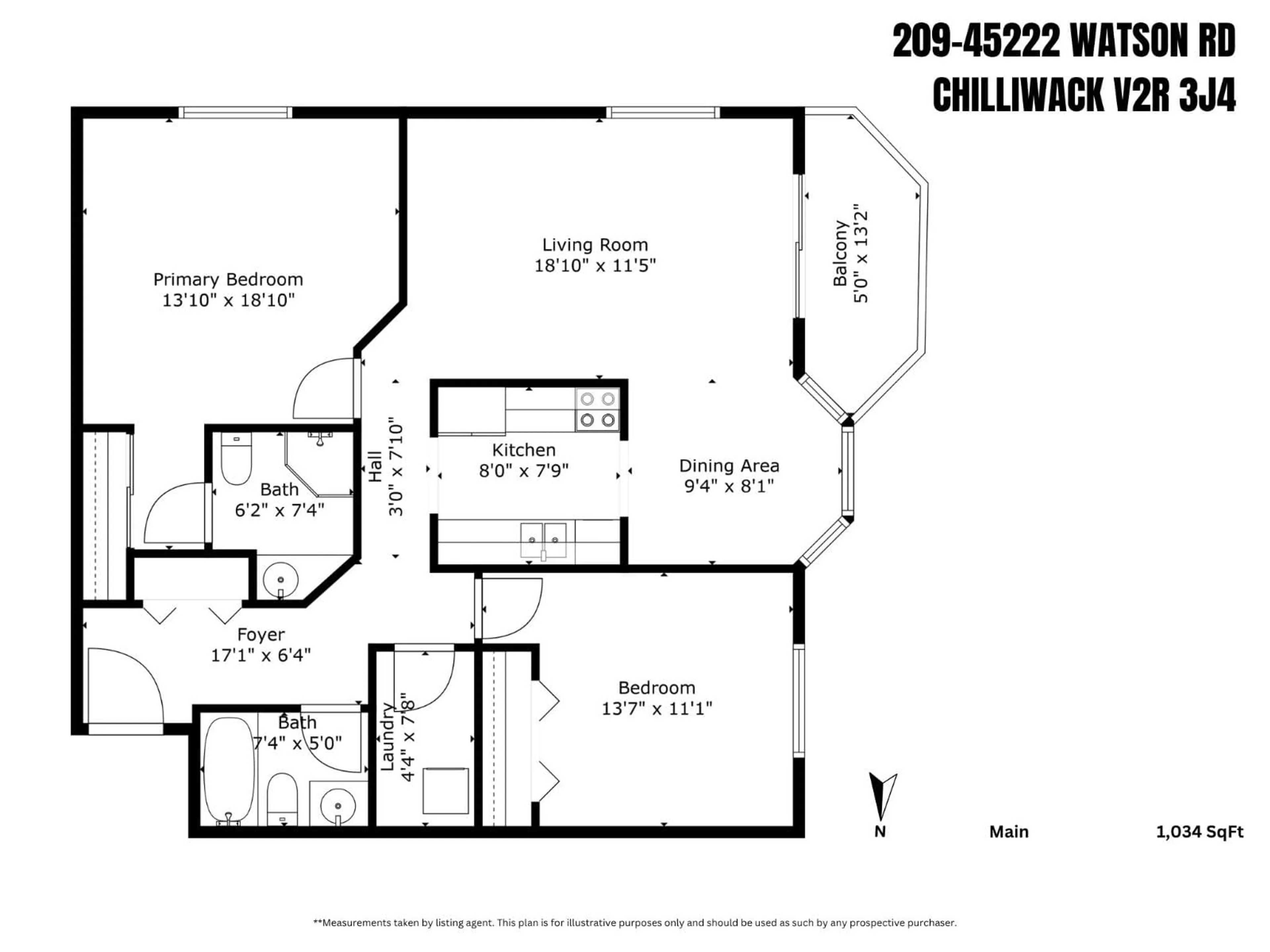 Floor plan for 209 - 45222 WATSON ROAD, Chilliwack British Columbia V2R3J4