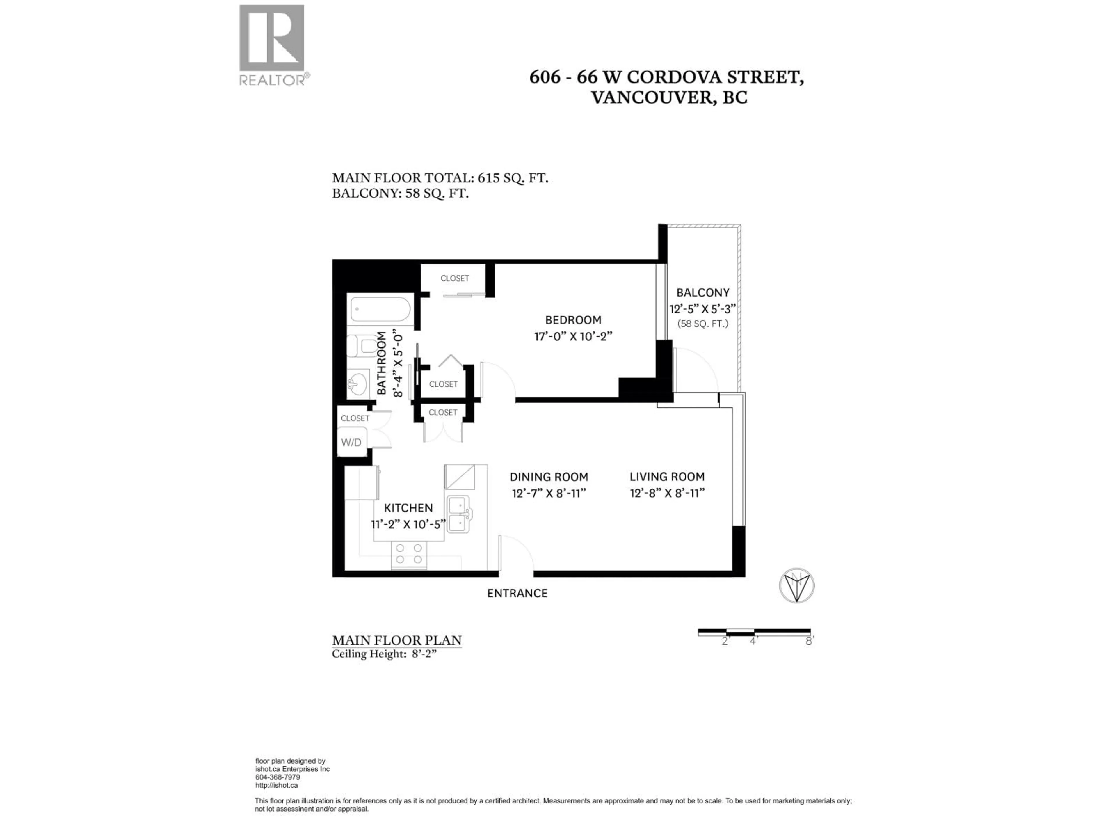 Floor plan for 606 - 66 CORDOVA STREET, Vancouver British Columbia V6B0L2