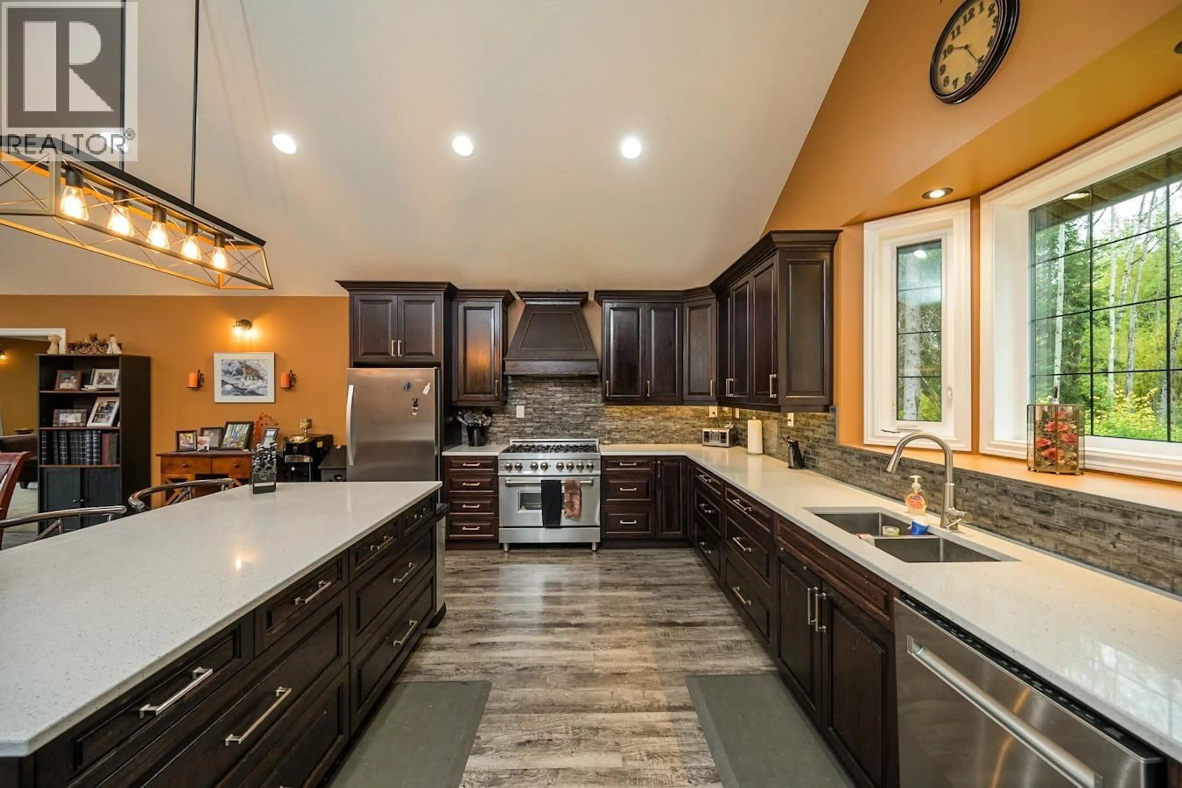 Contemporary kitchen, ceramic/tile floor for 4438 HANET ROAD, Prince George British Columbia V2K5S1