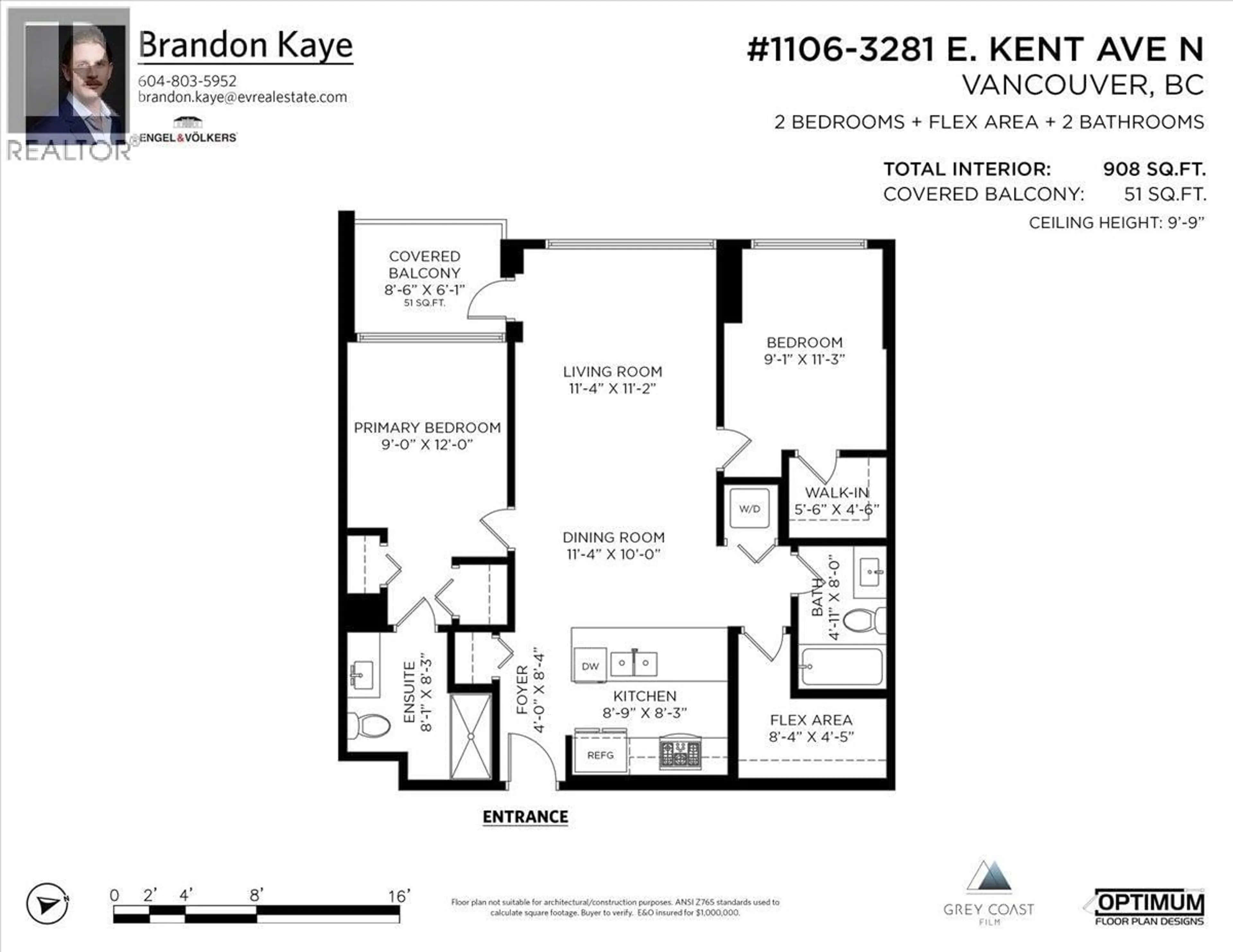 Floor plan for 1106 - 3281 KENT AVENUE NORTH, Vancouver British Columbia V5S0C4