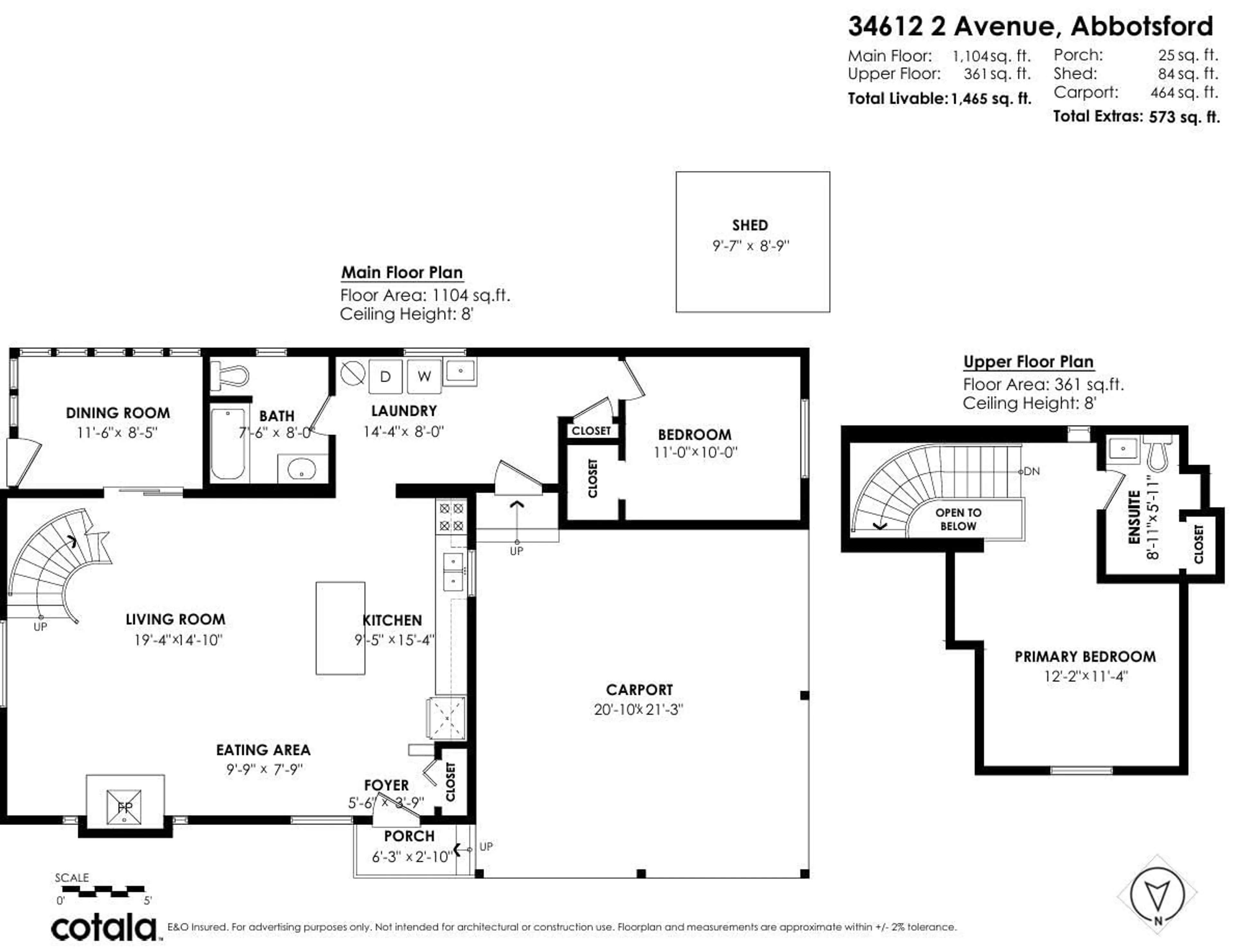 Floor plan for 34612 2, Abbotsford British Columbia V2S8C2