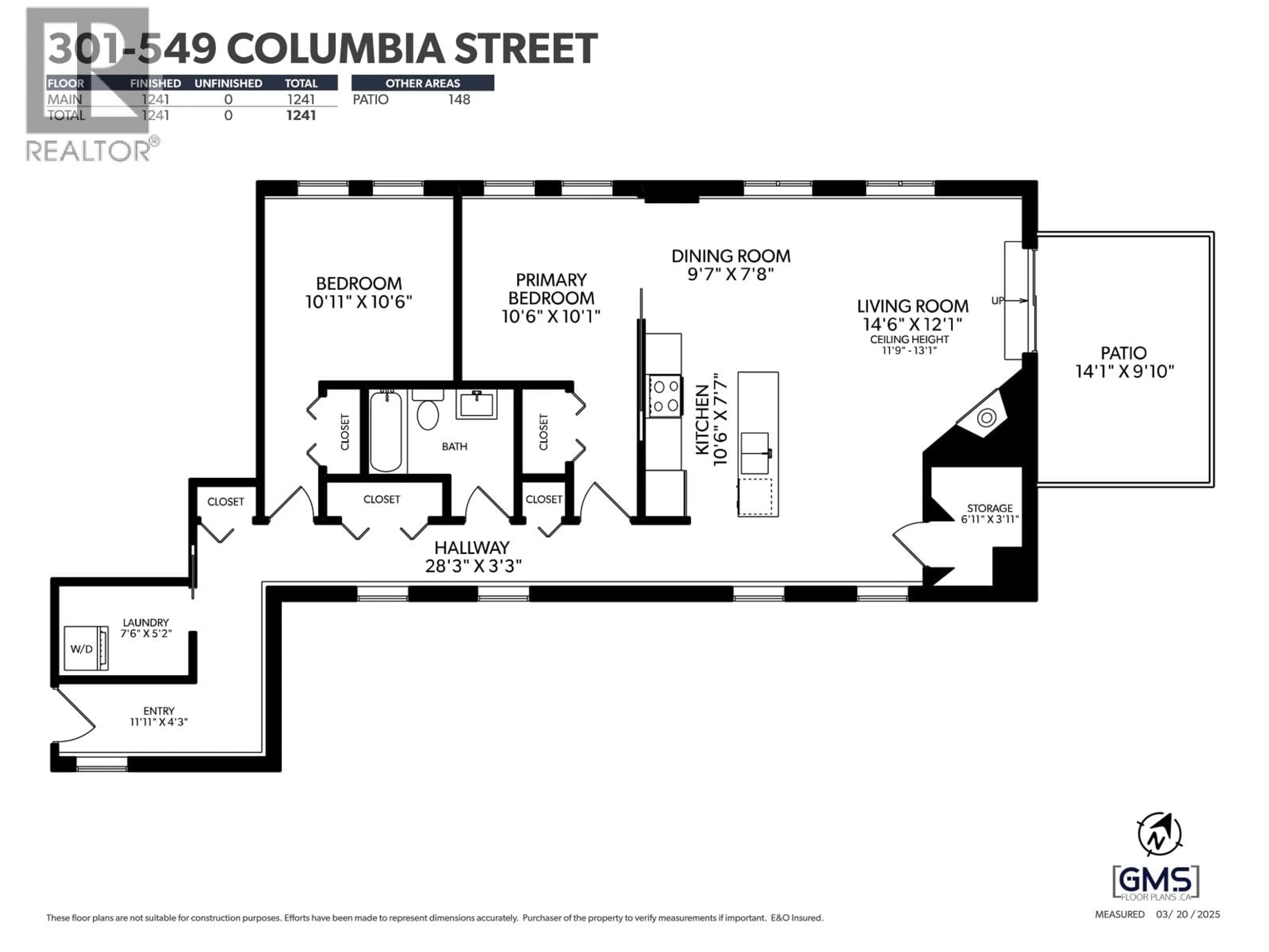Floor plan for 301 - 549 COLUMBIA STREET, New Westminster British Columbia V3L1B3