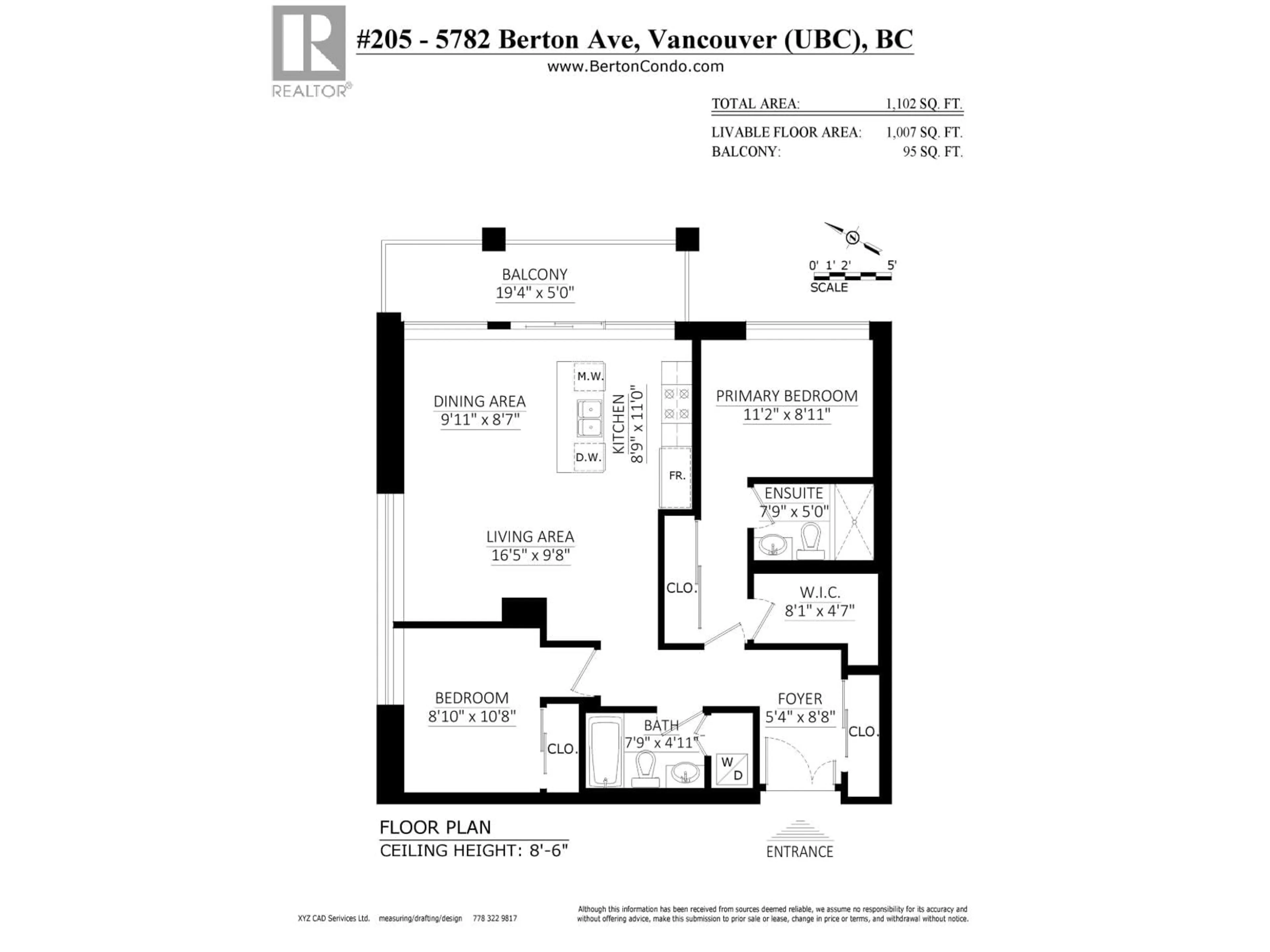 Floor plan for 205 - 5782 BERTON AVENUE, Vancouver British Columbia V6S0C1