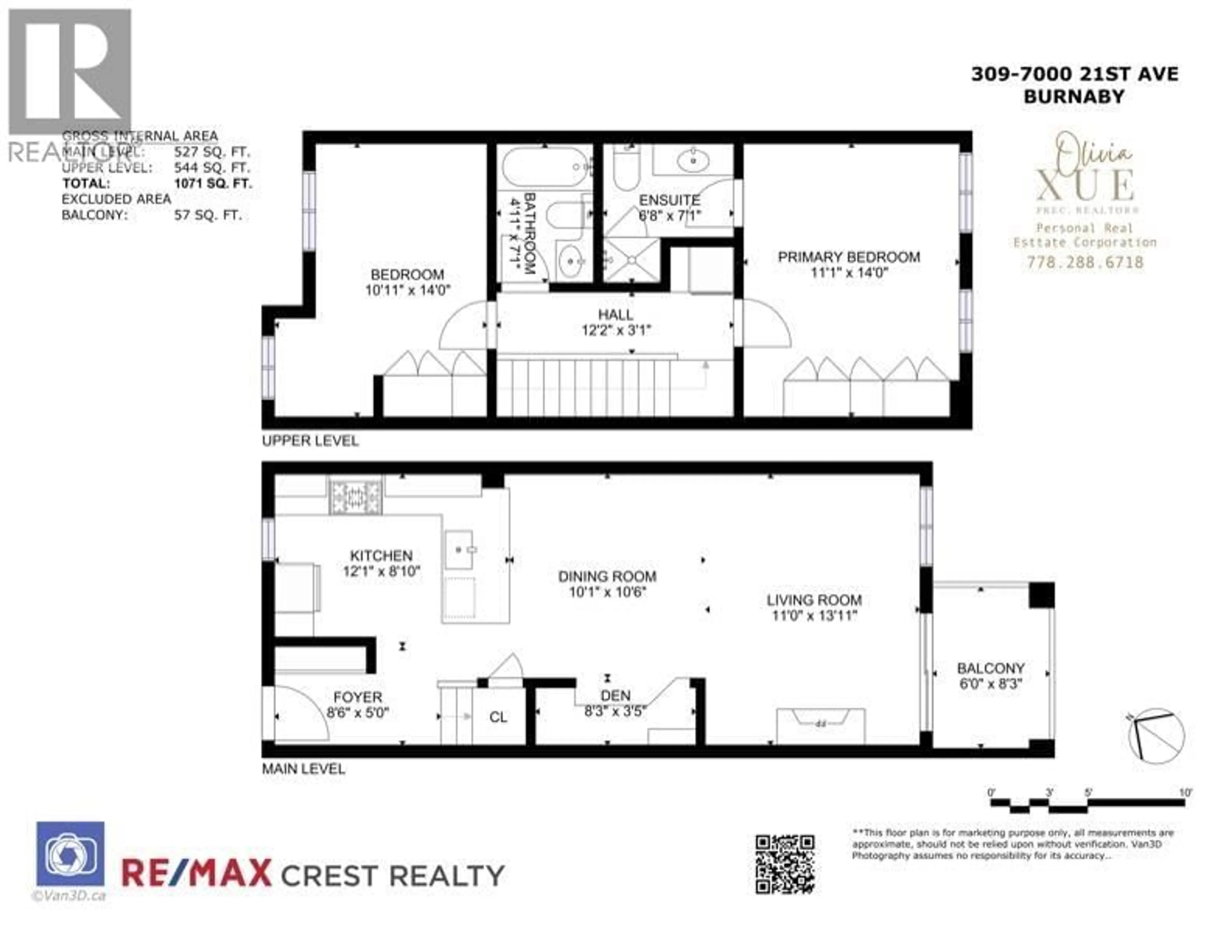 Floor plan for 309 - 7000 21ST AVENUE, Burnaby British Columbia V5E4P1