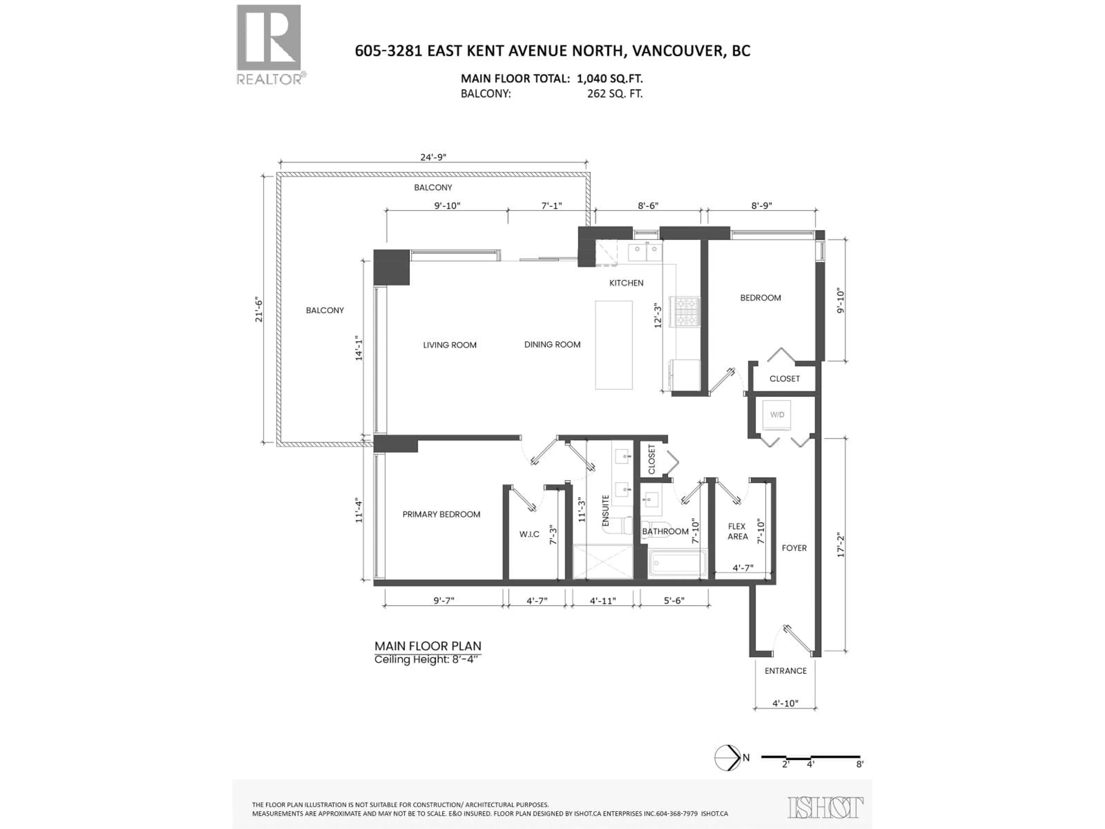 Floor plan for 605 - 3281 KENT AVENUE NORTH, Vancouver British Columbia V5S0C4