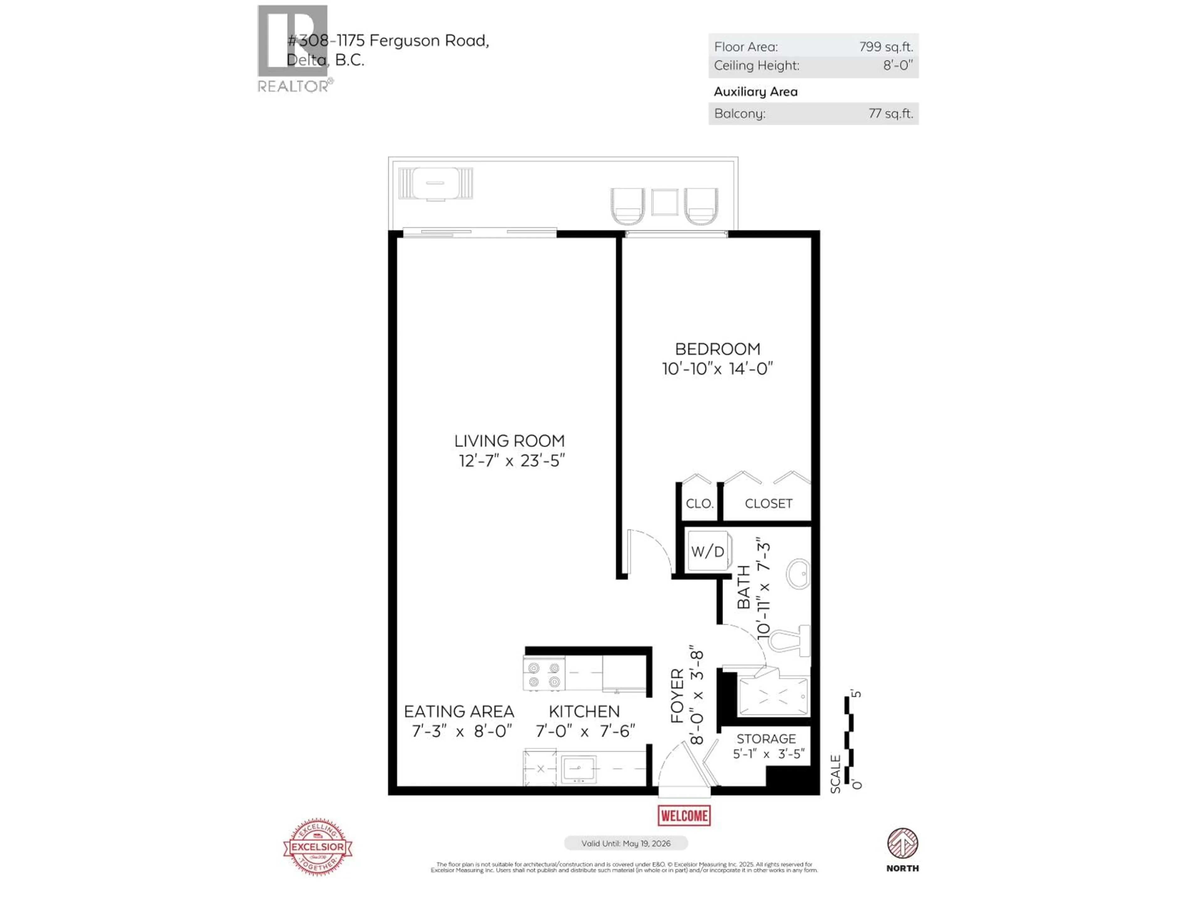 Floor plan for 308 - 1175 FERGUSON ROAD, Delta British Columbia V4L1X2