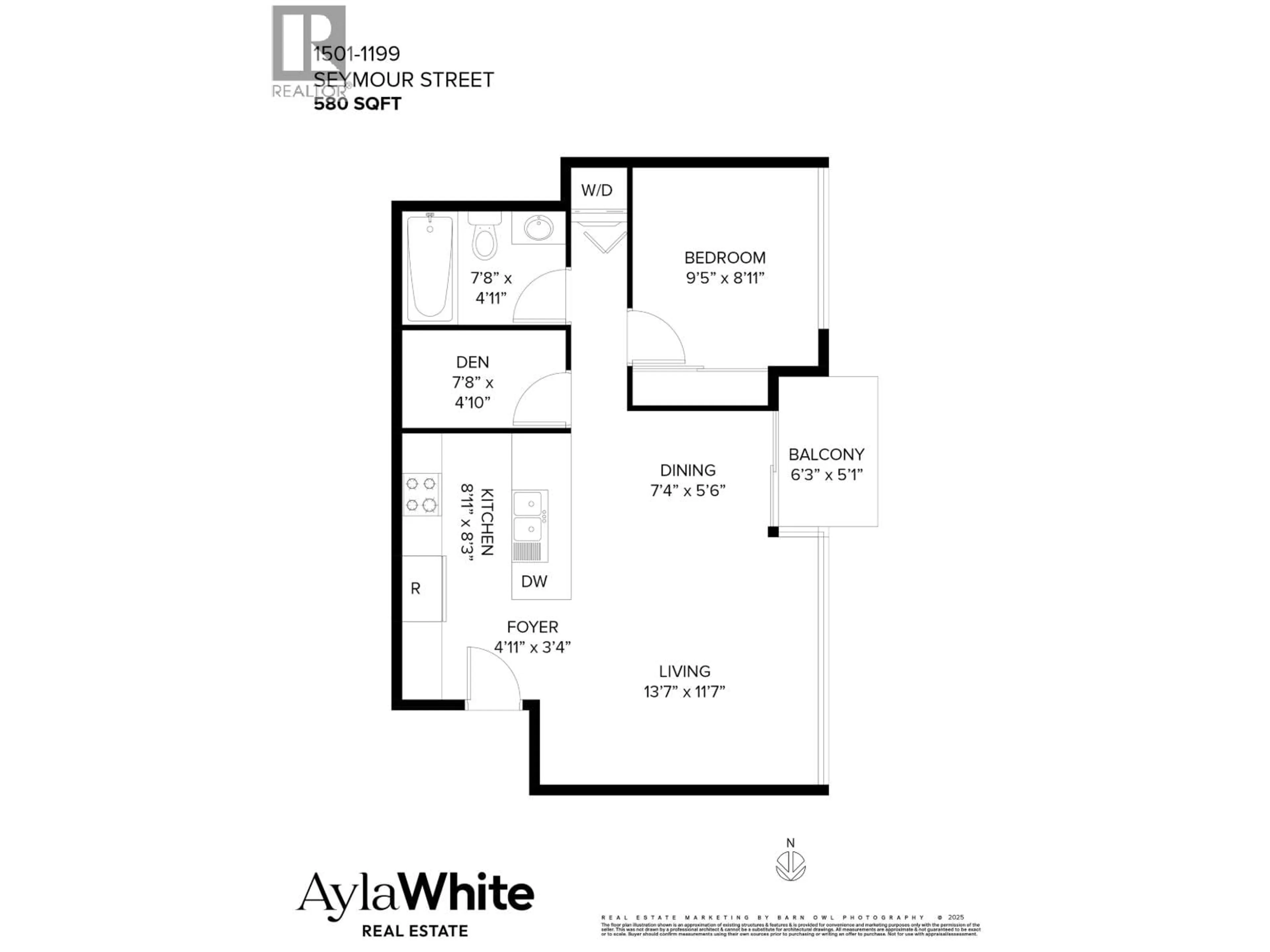 Floor plan for 1501 - 1199 SEYMOUR STREET, Vancouver British Columbia V6B1K3