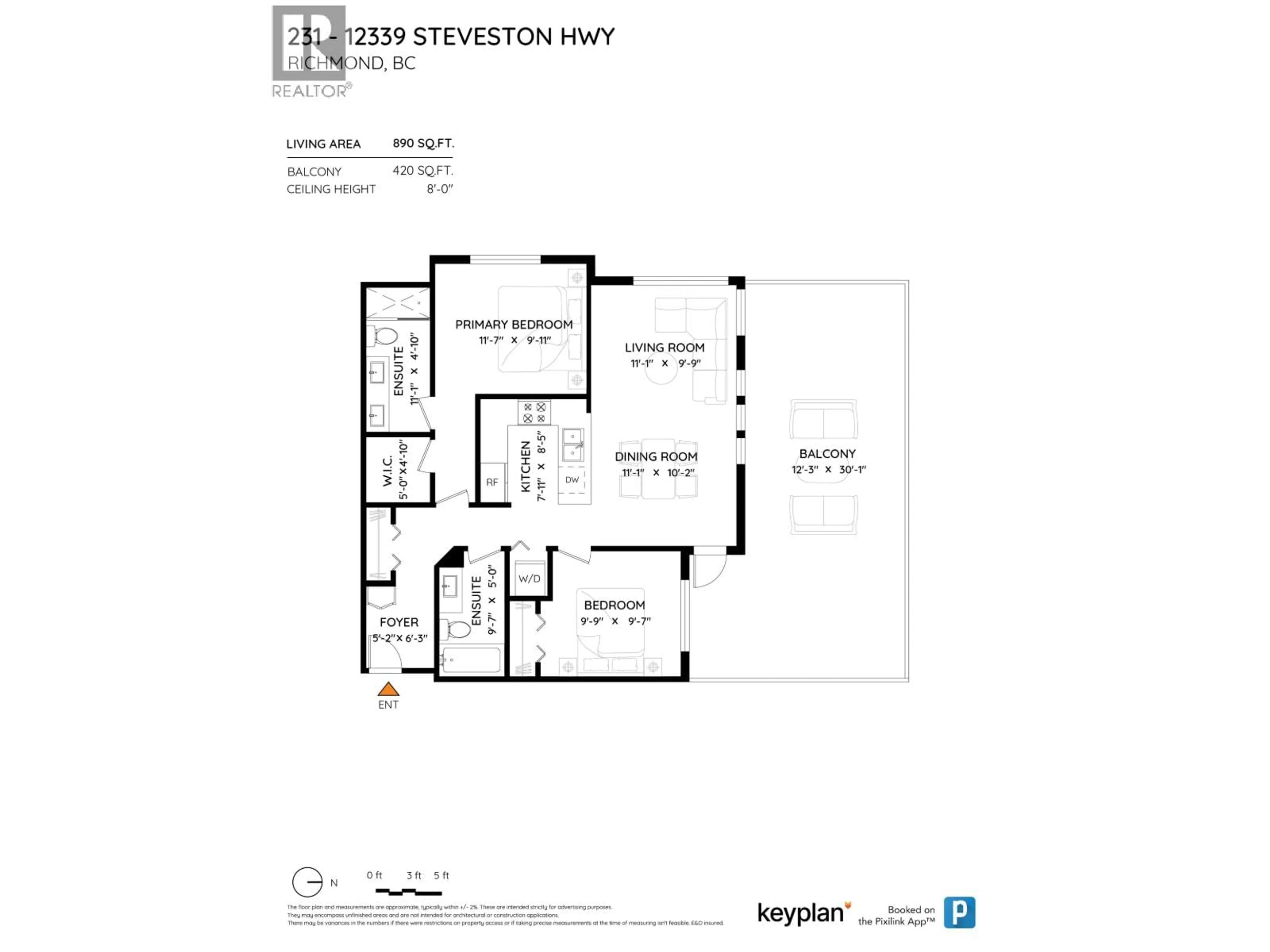 Floor plan for 231 - 12339 STEVESTON HIGHWAY, Richmond British Columbia V6W0B4