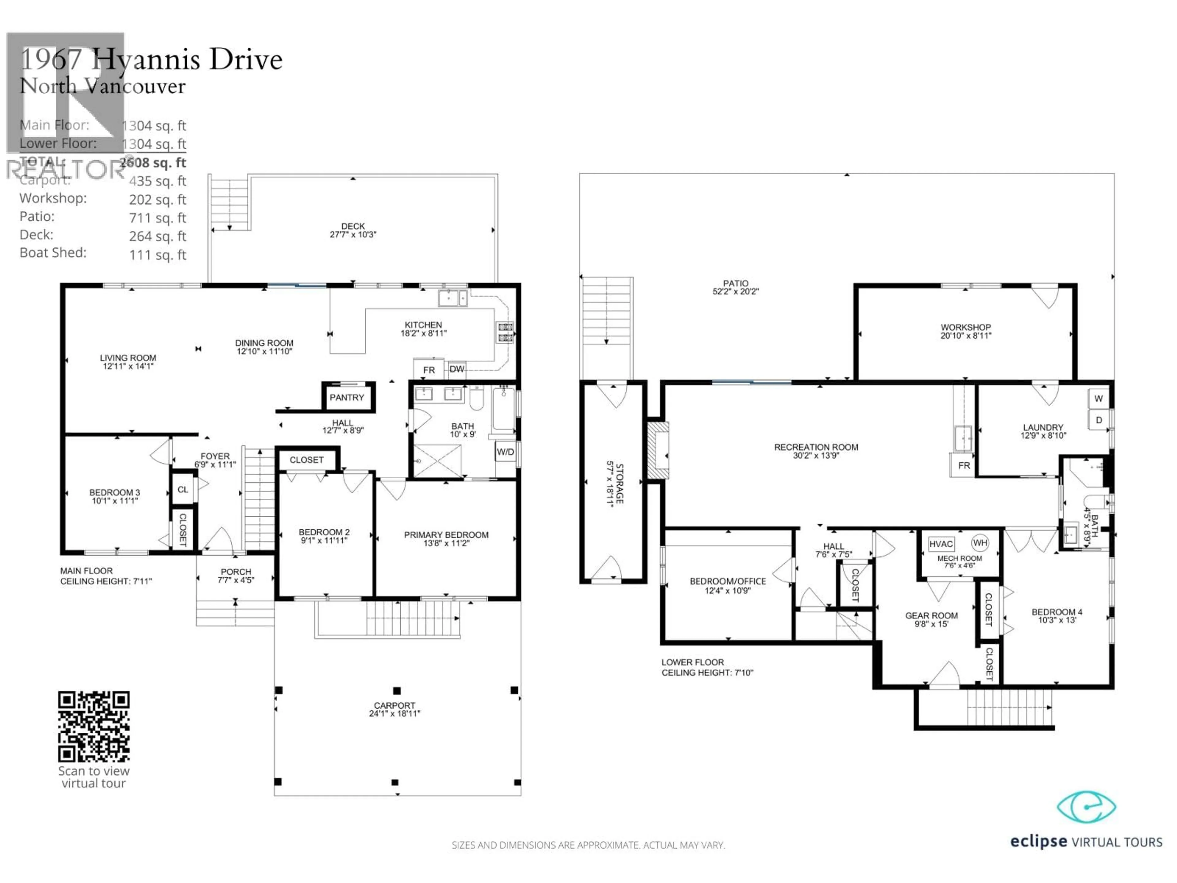 Floor plan for 1967 HYANNIS DRIVE, North Vancouver British Columbia V7H2E5