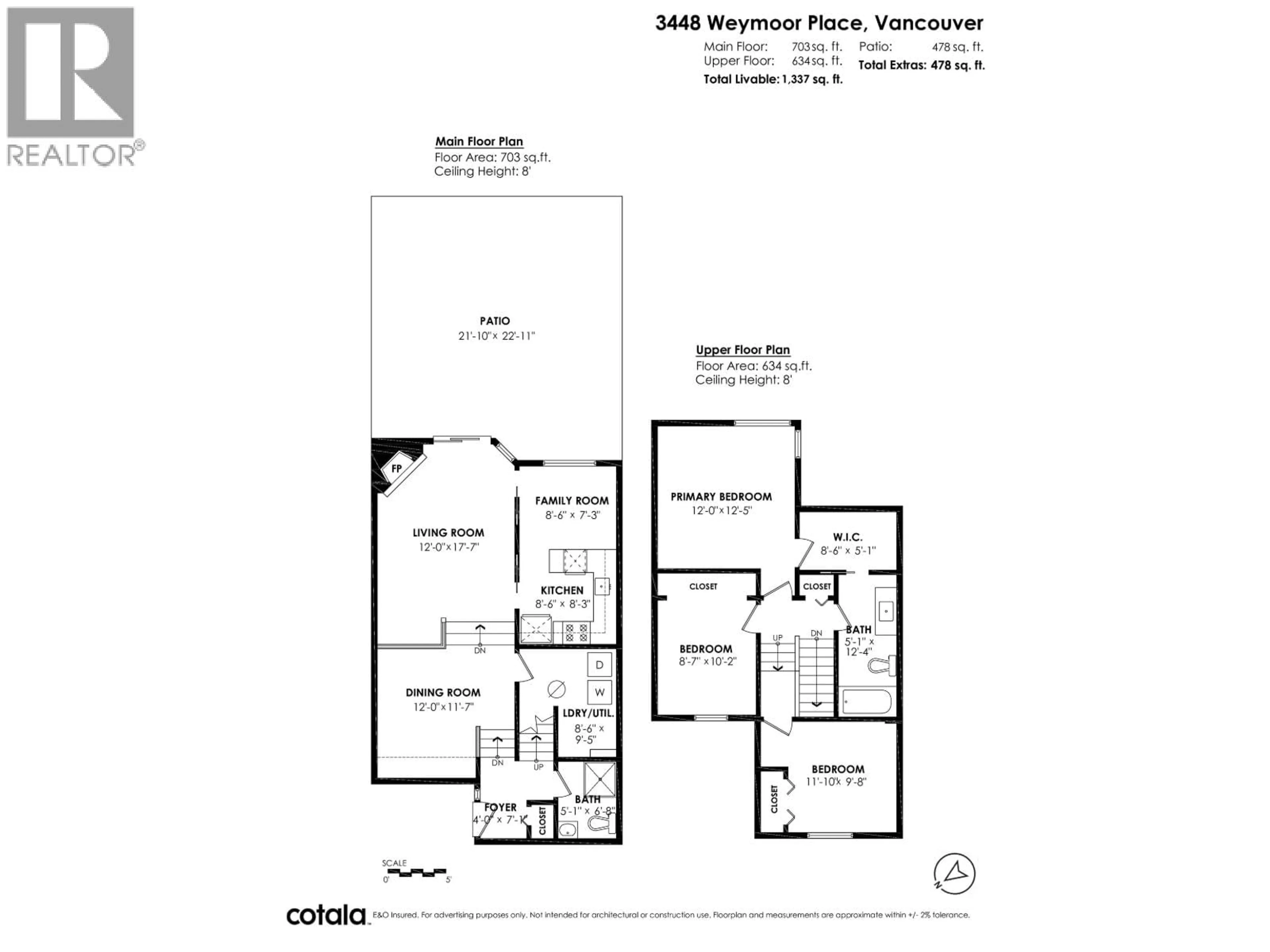 Floor plan for 3448 WEYMOOR PLACE, Vancouver British Columbia V5S4G5