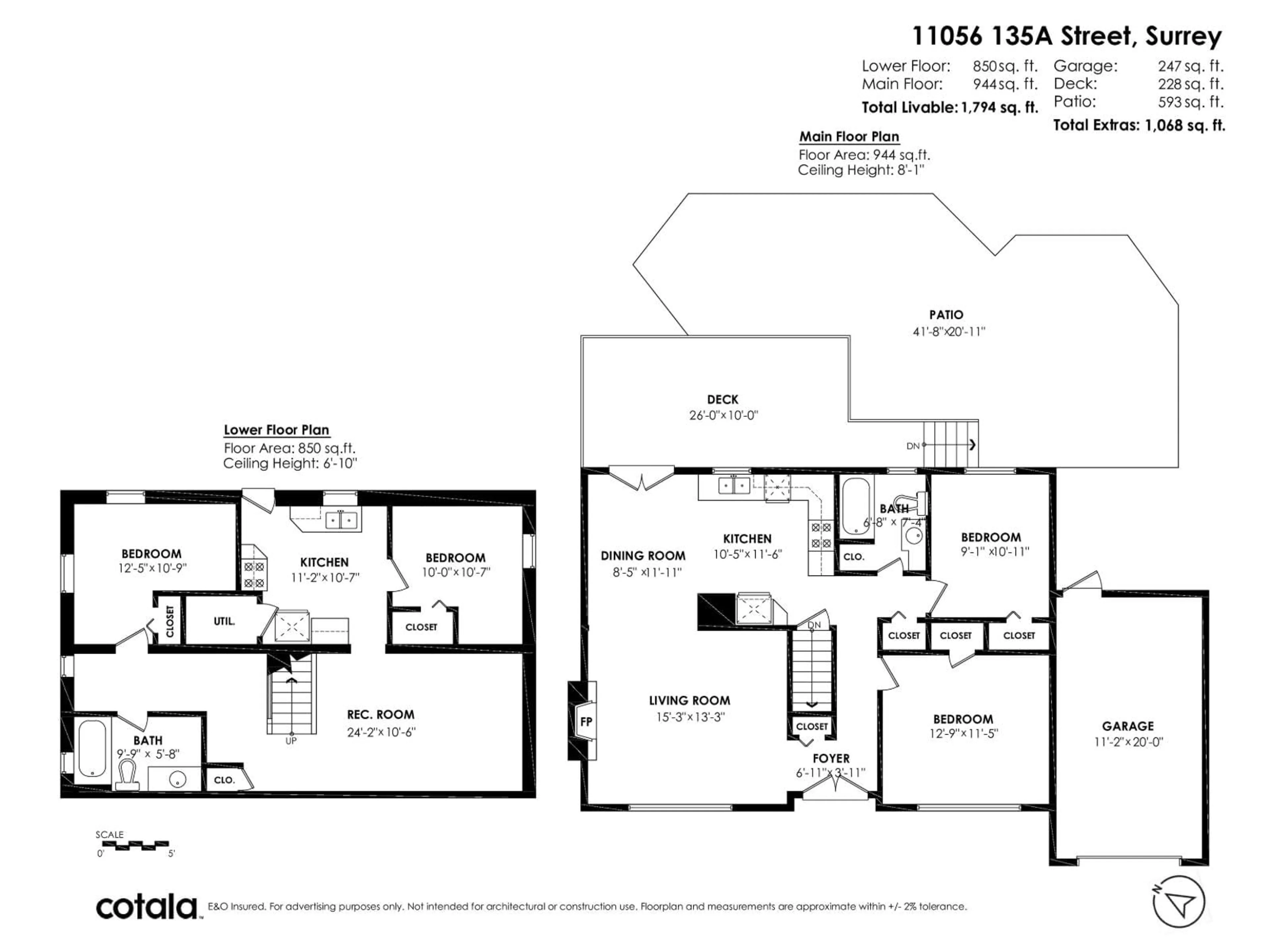 Floor plan for 11056 135A, Surrey British Columbia V3R3A4