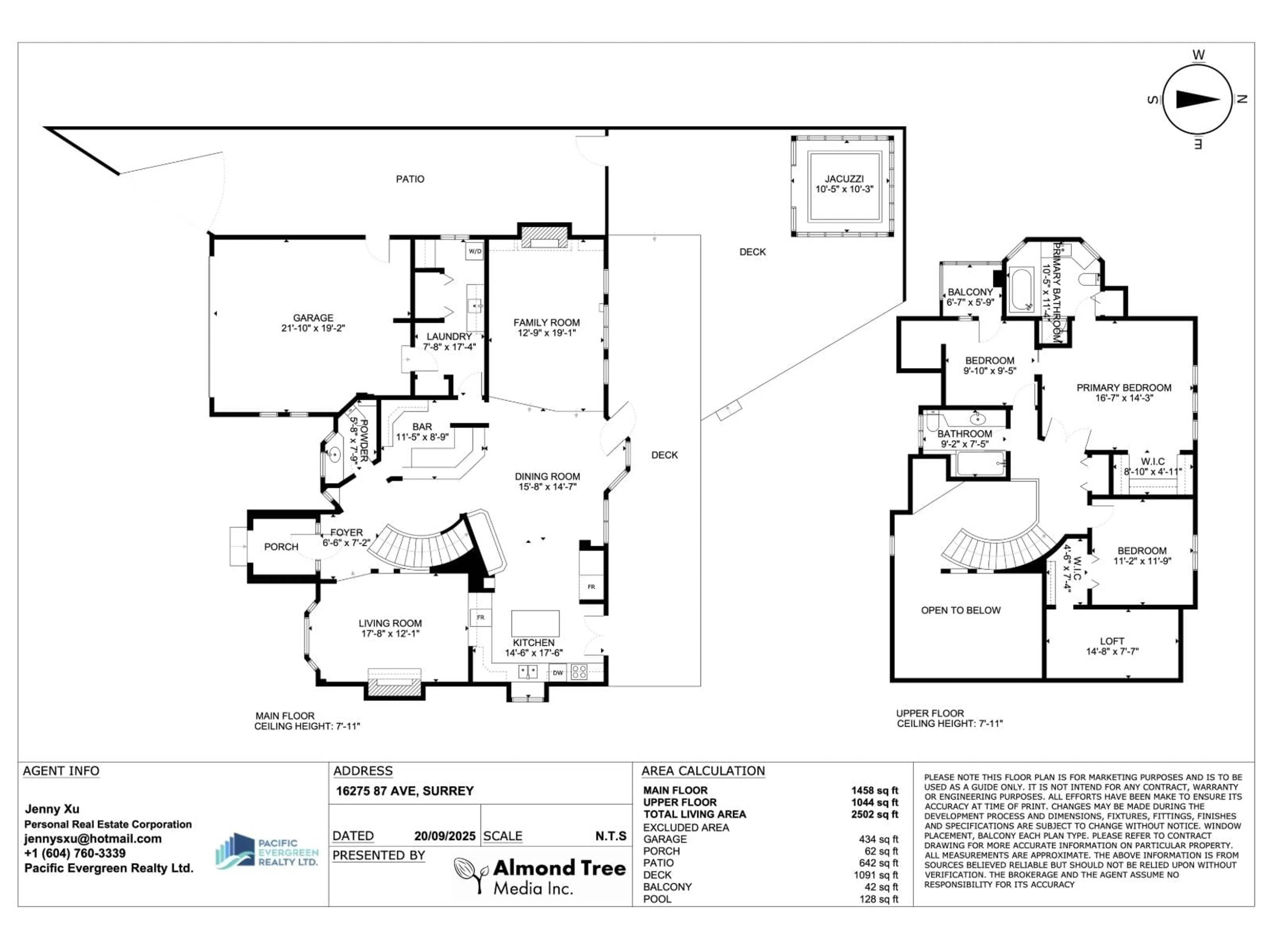 Floor plan for 16275 87, Surrey British Columbia V4N1B7