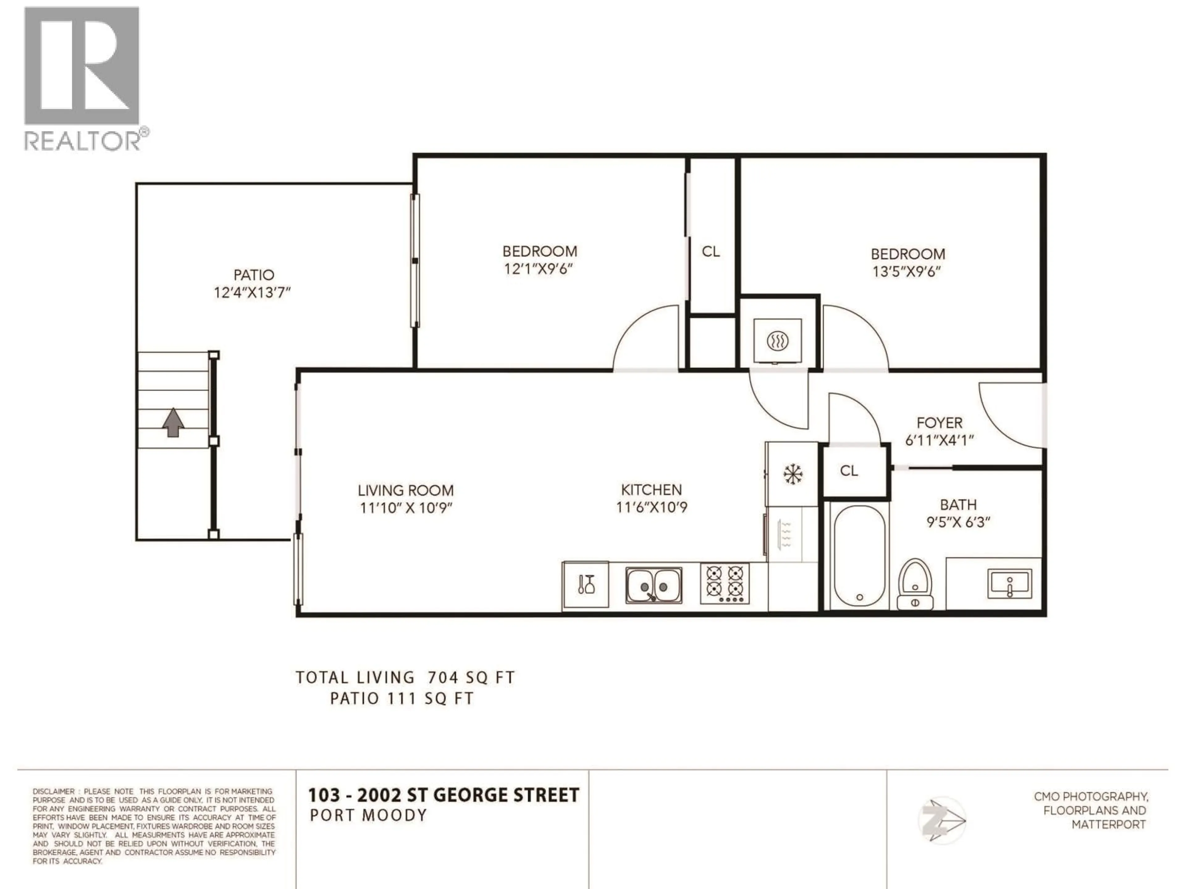 Floor plan for 103 - 2002 ST. GEORGE STREET, Port Moody British Columbia V3H2E6