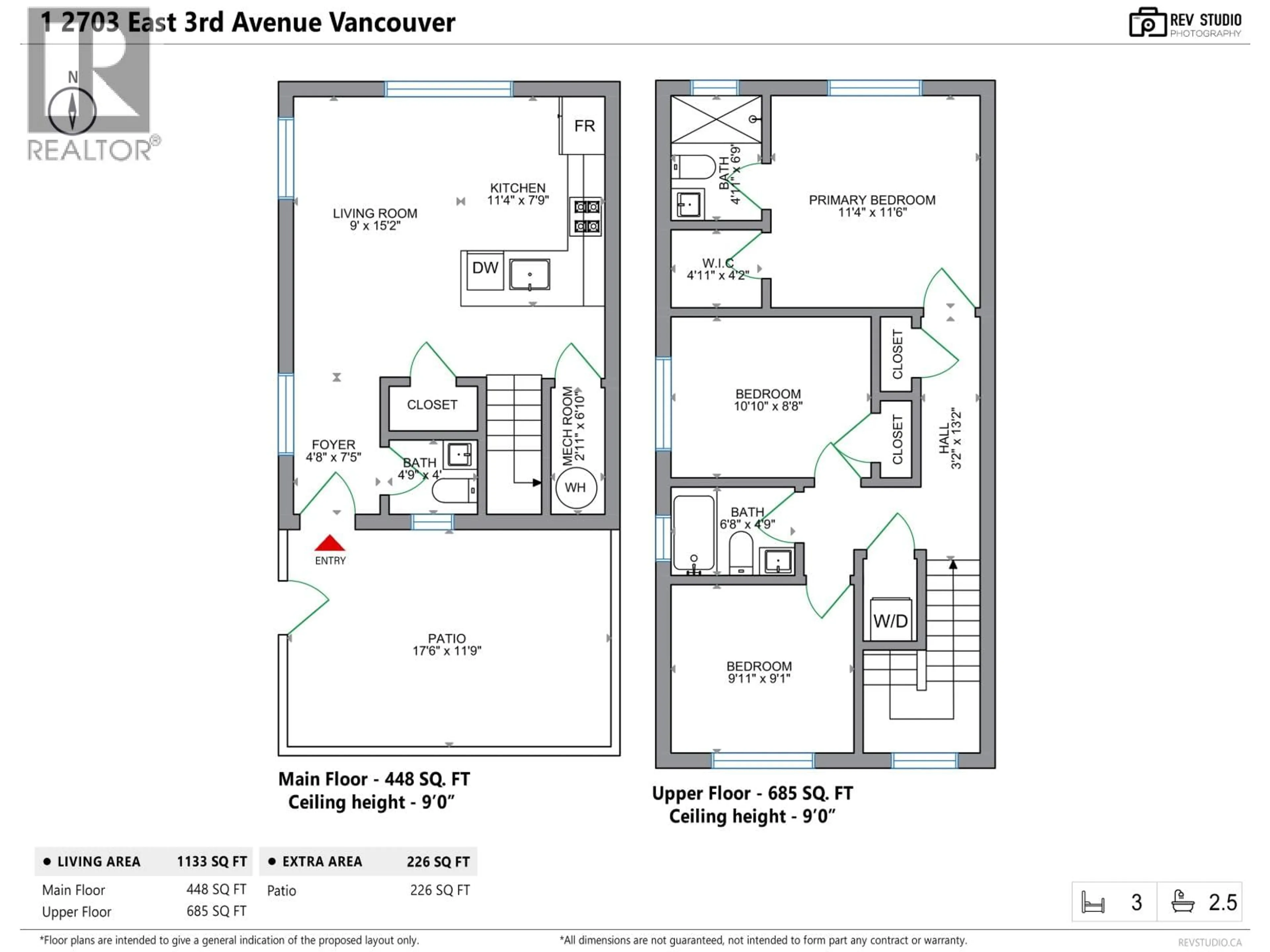 Floor plan for 1 - 2703 EAST 3RD AVENUE, Vancouver British Columbia V5M1H3