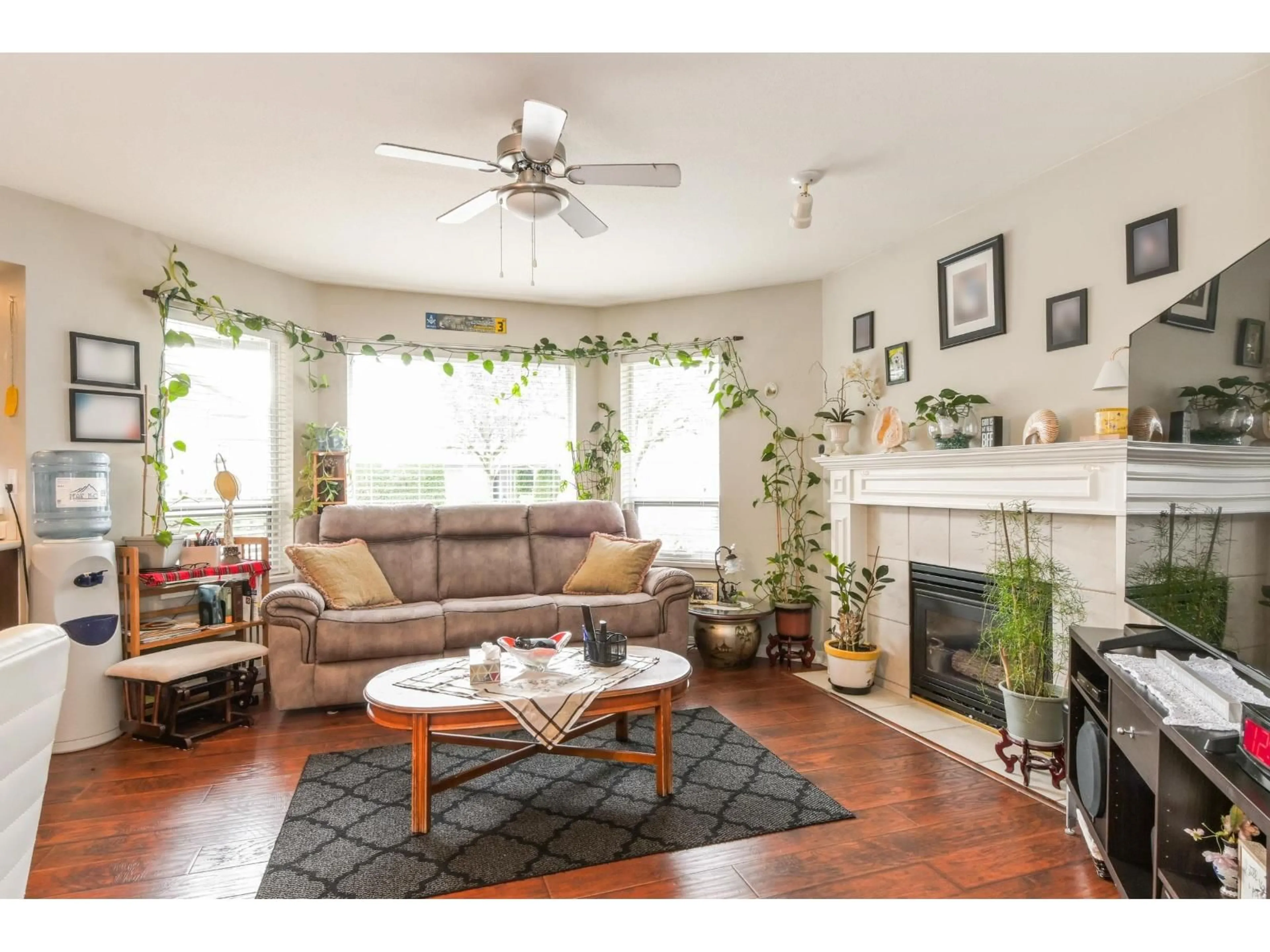Living room with furniture, wood/laminate floor for 117 - 31406 UPPER MACLURE, Abbotsford British Columbia V2T5L8
