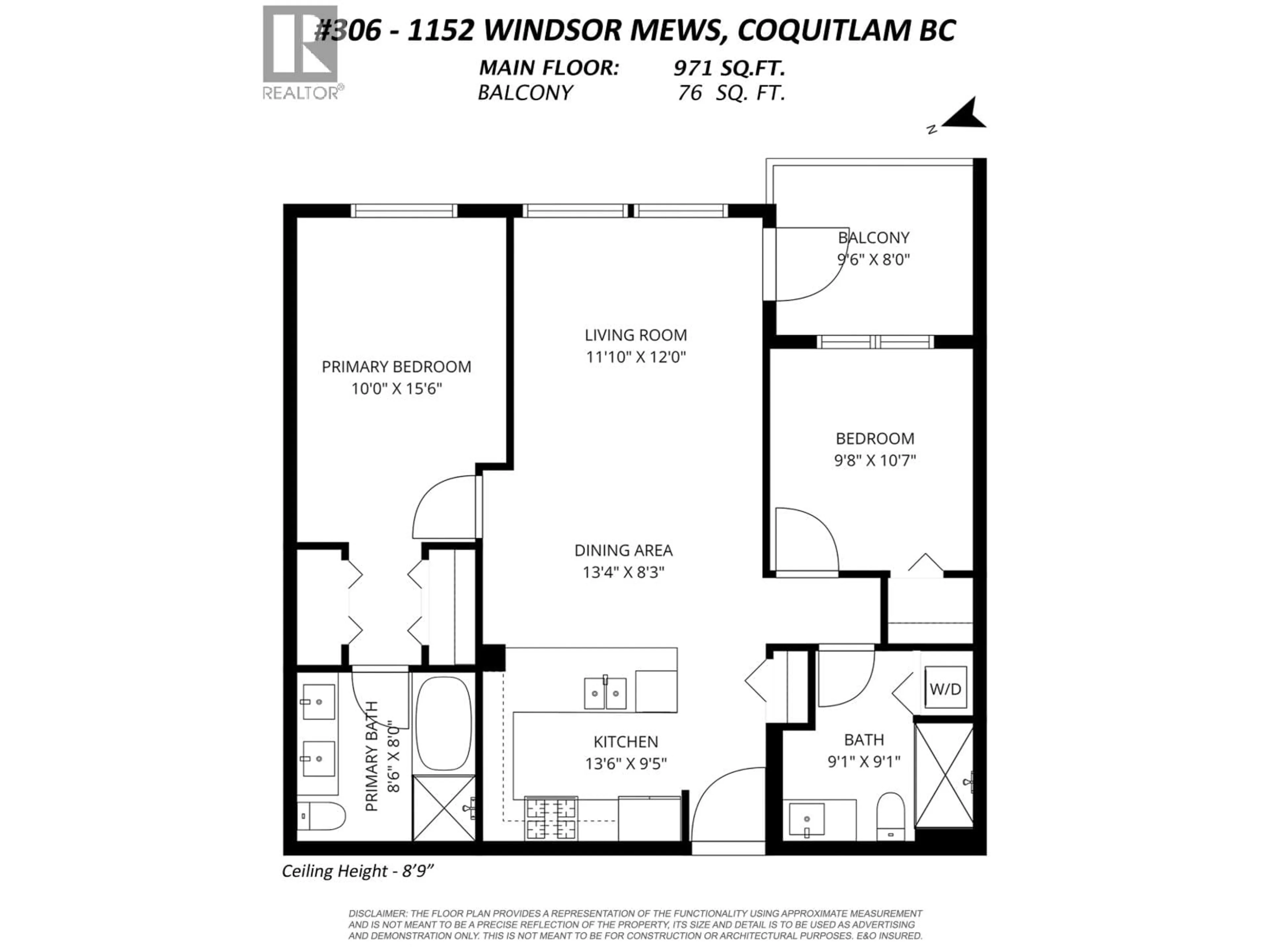 Floor plan for 306 - 1152 WINDSOR MEWS, Coquitlam British Columbia V3B0N1