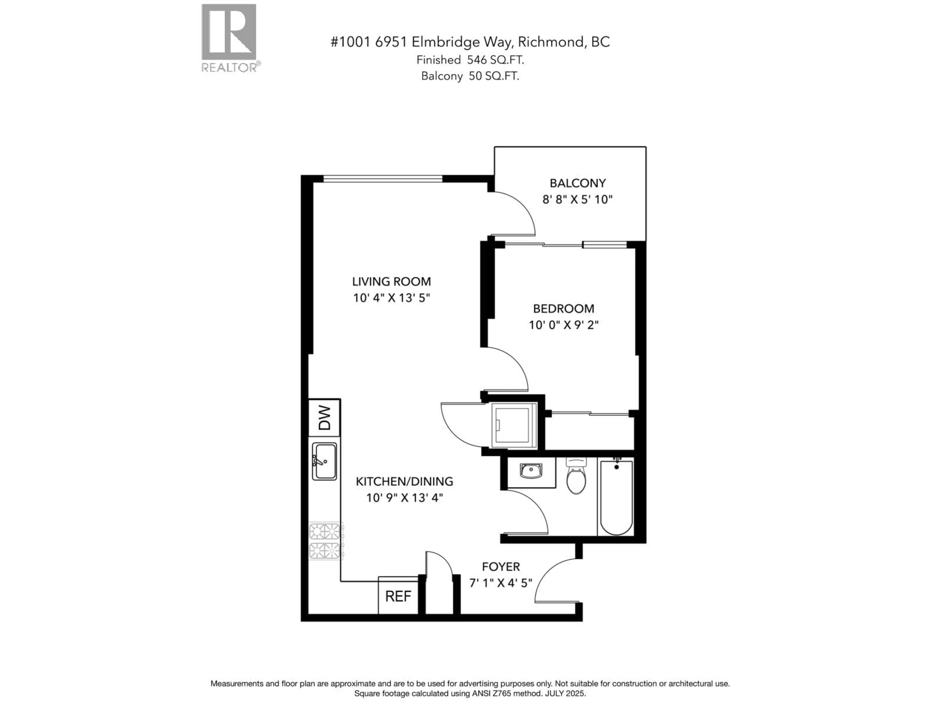 Floor plan for 1001 - 6951 ELMBRIDGE WAY, Richmond British Columbia V6X1X5