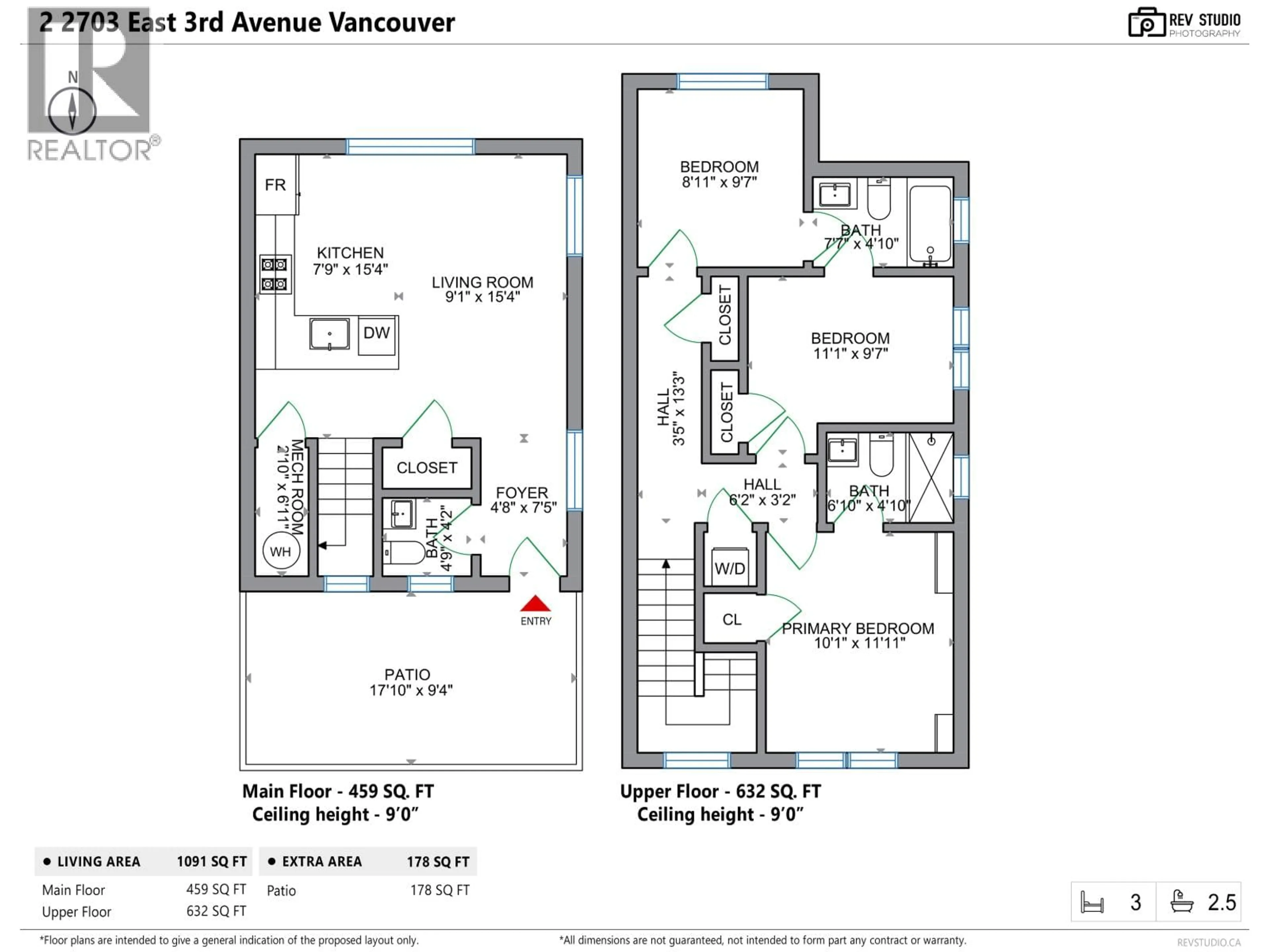 Floor plan for 2 - 2703 EAST 3RD AVENUE, Vancouver British Columbia V5M1H3