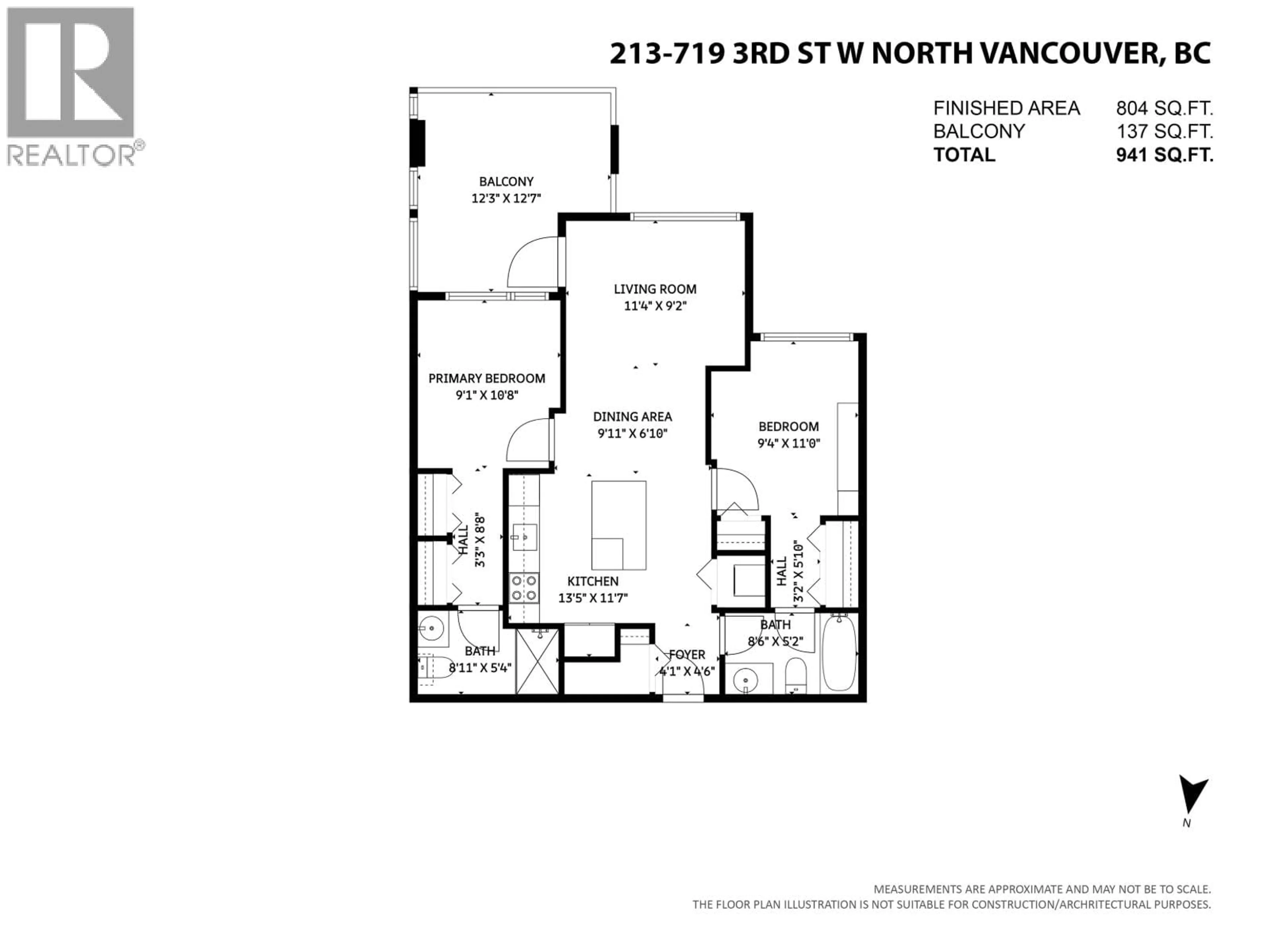 Floor plan for 213 - 719 3RD STREET, North Vancouver British Columbia V7M0E7