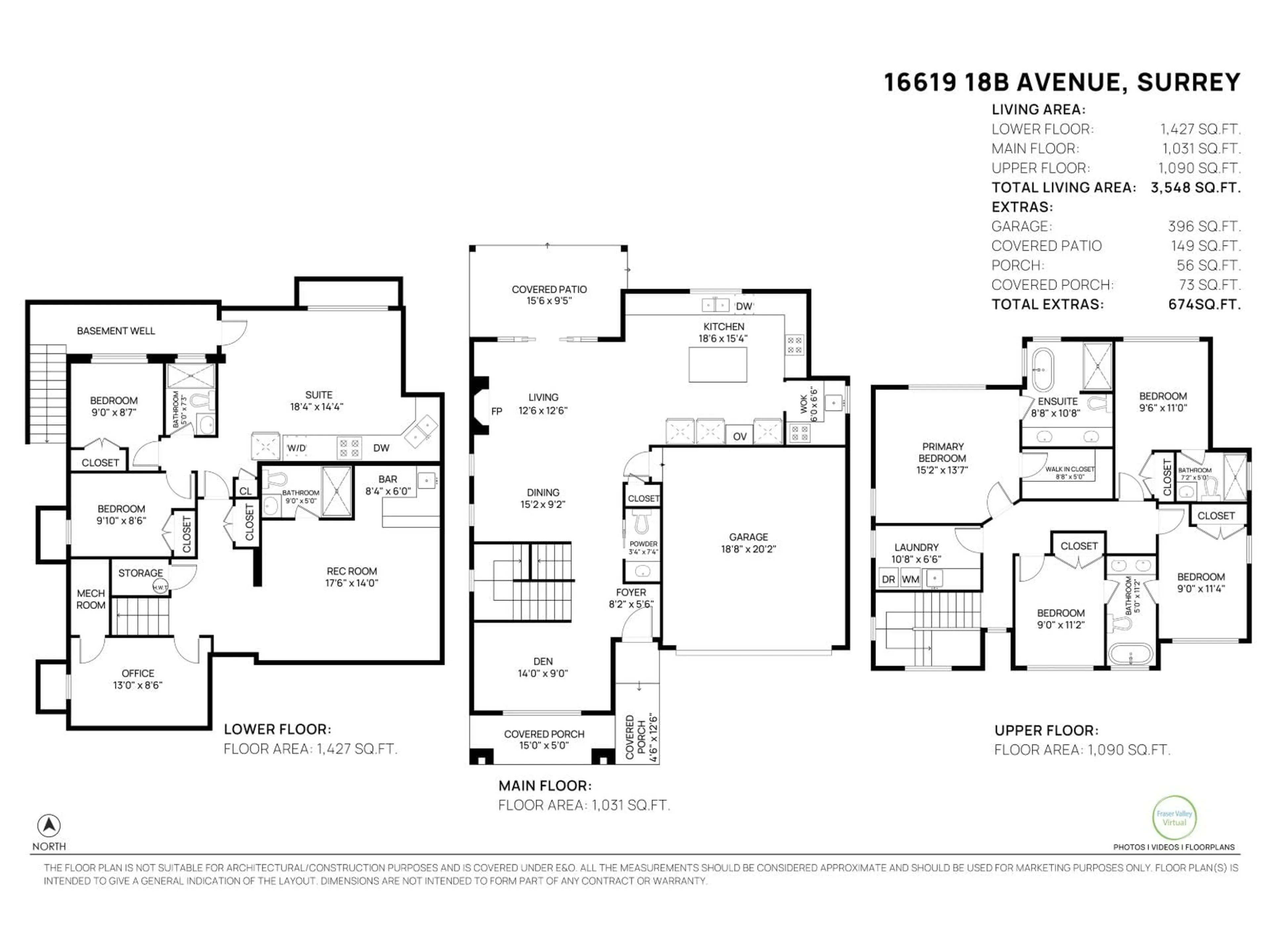 Floor plan for 16619 18B, Surrey British Columbia V3Z1A2