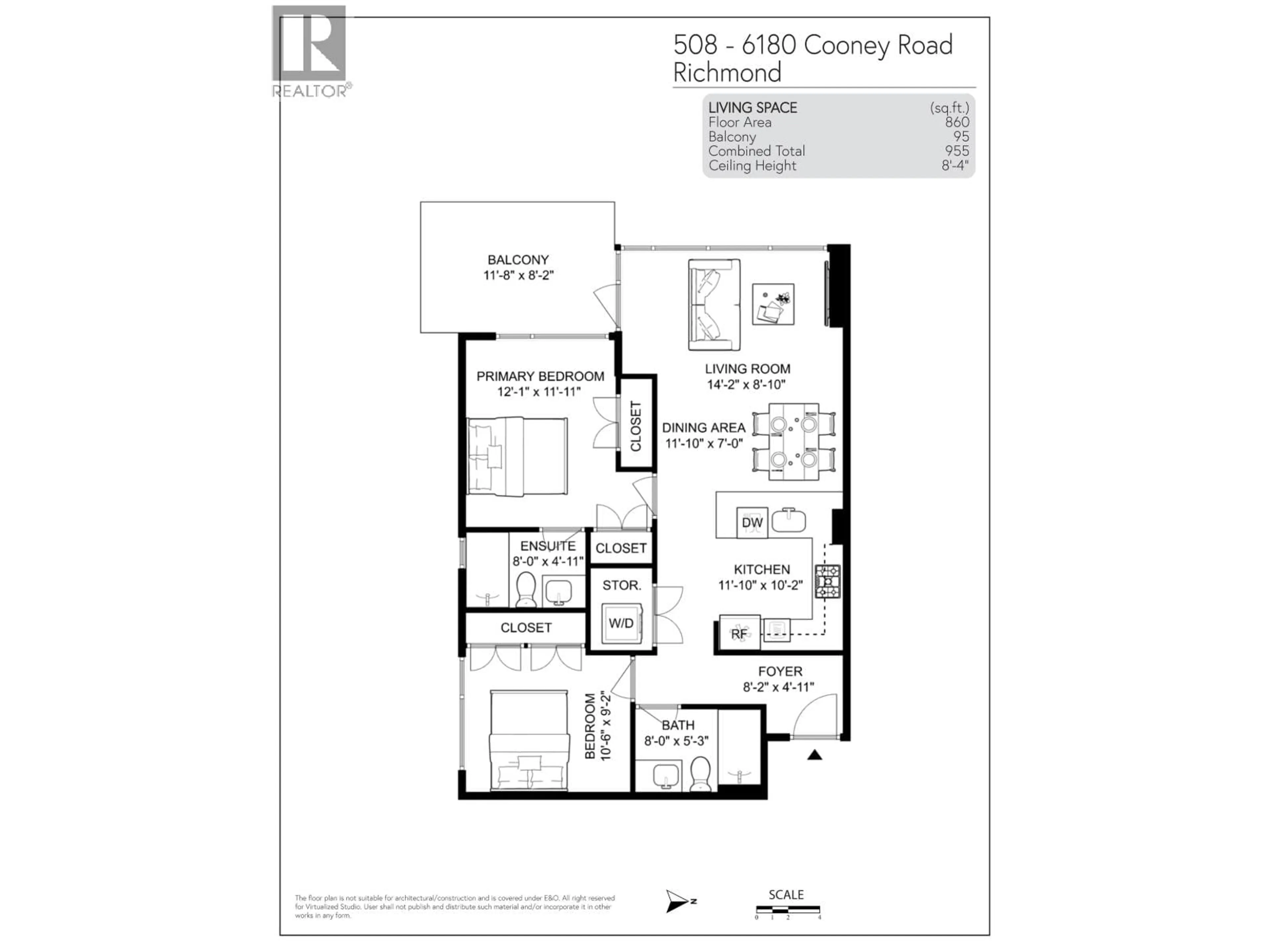 Floor plan for 508 - 6180 COONEY ROAD, Richmond British Columbia V6Y0H2