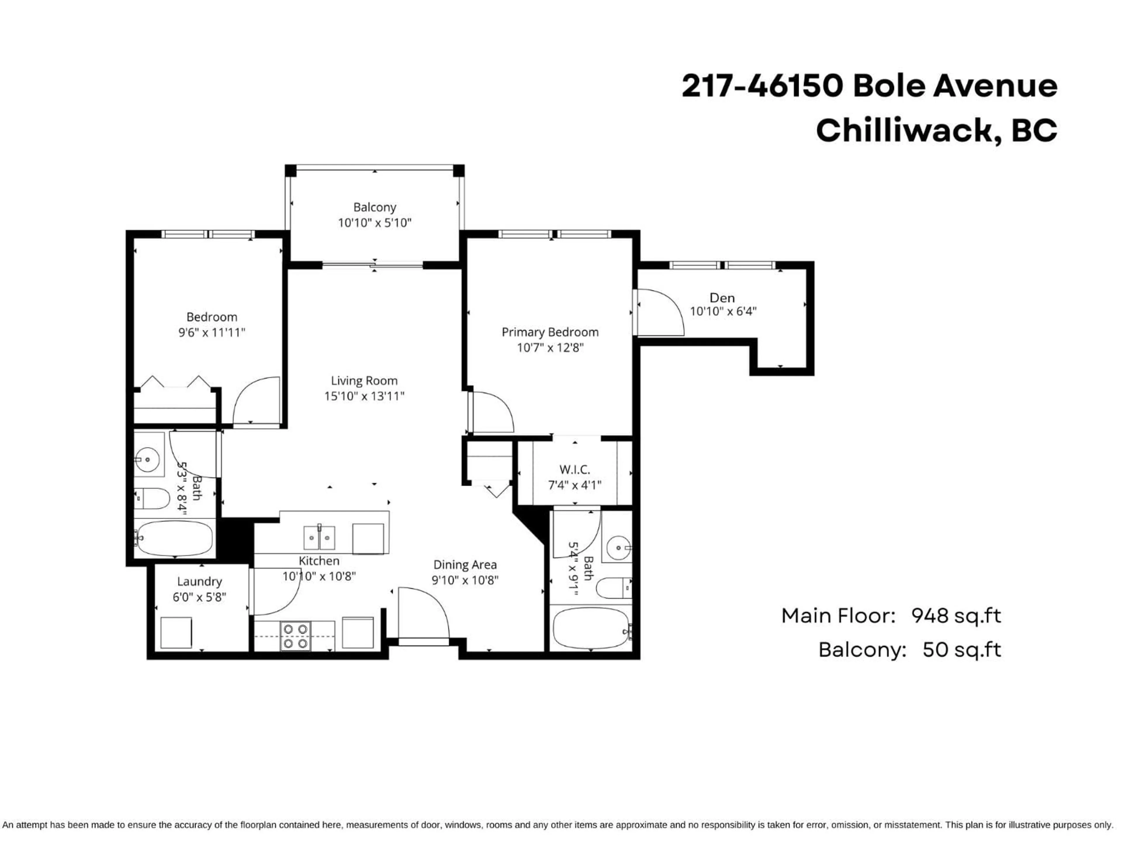 Floor plan for 217 - 46150 BOLE AVENUE, Chilliwack British Columbia V2P0B7