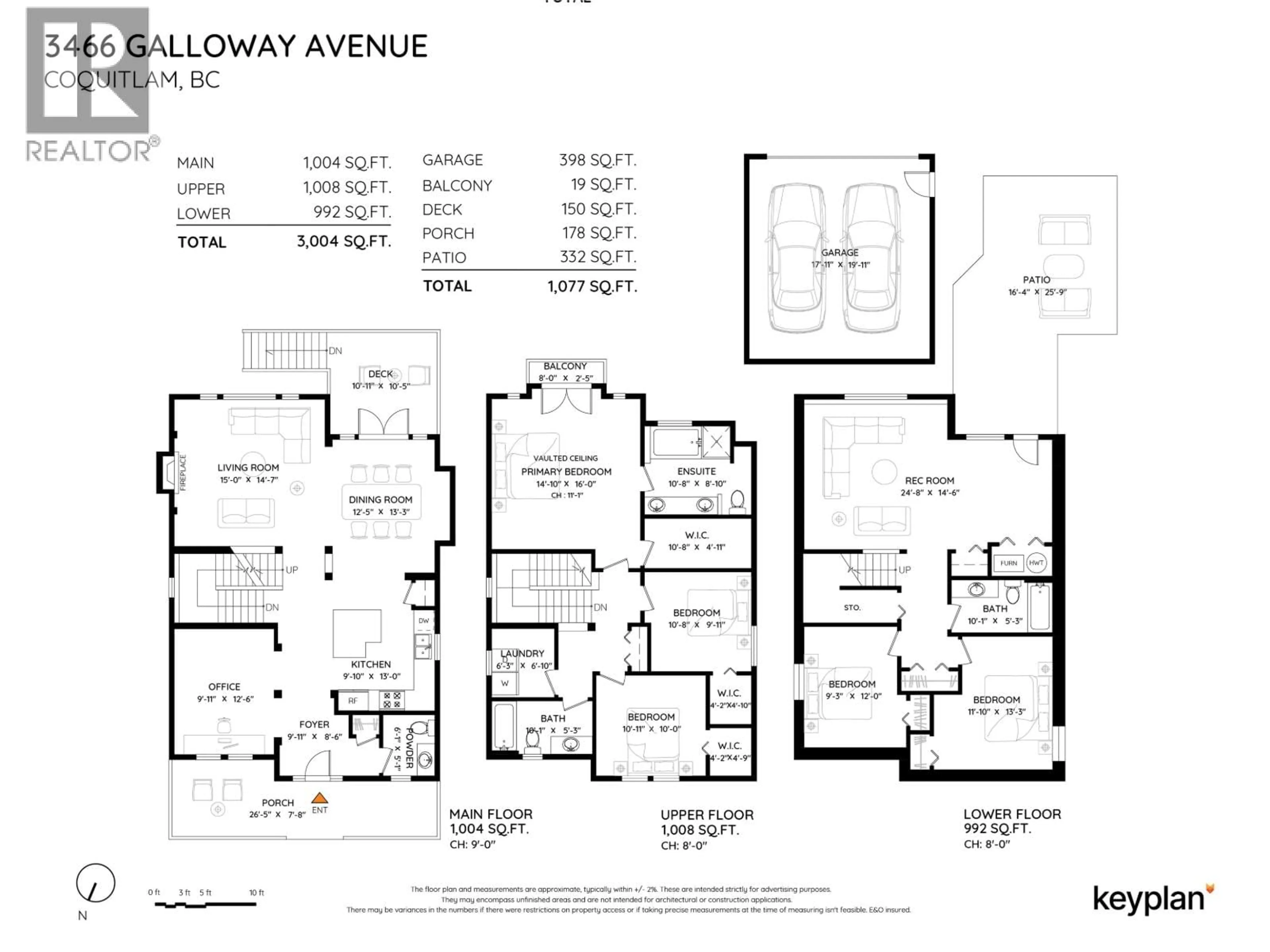 Floor plan for 3466 GALLOWAY AVENUE, Coquitlam British Columbia V3E0H7