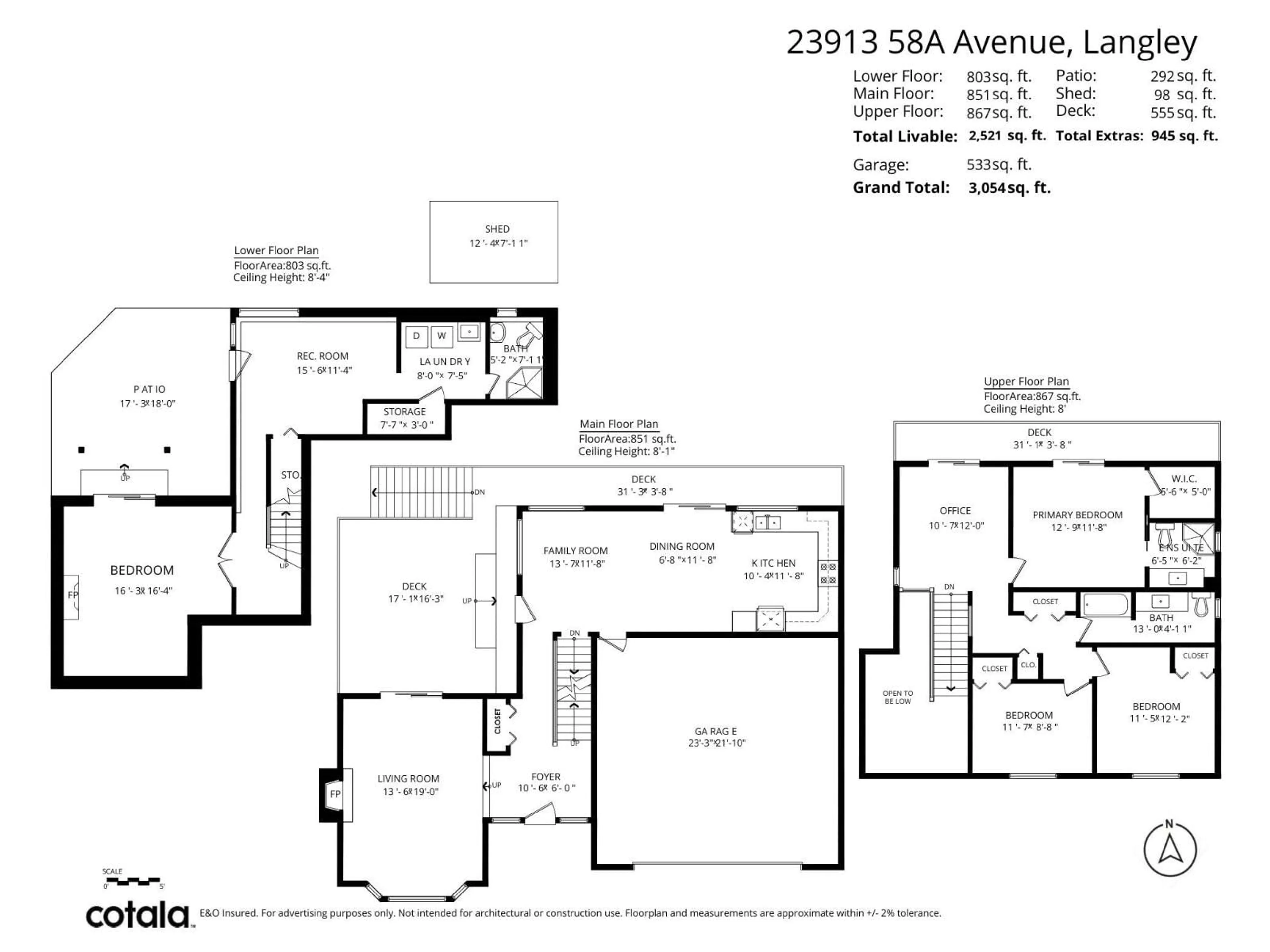 Floor plan for 23913 58A, Langley British Columbia V2Z1A5