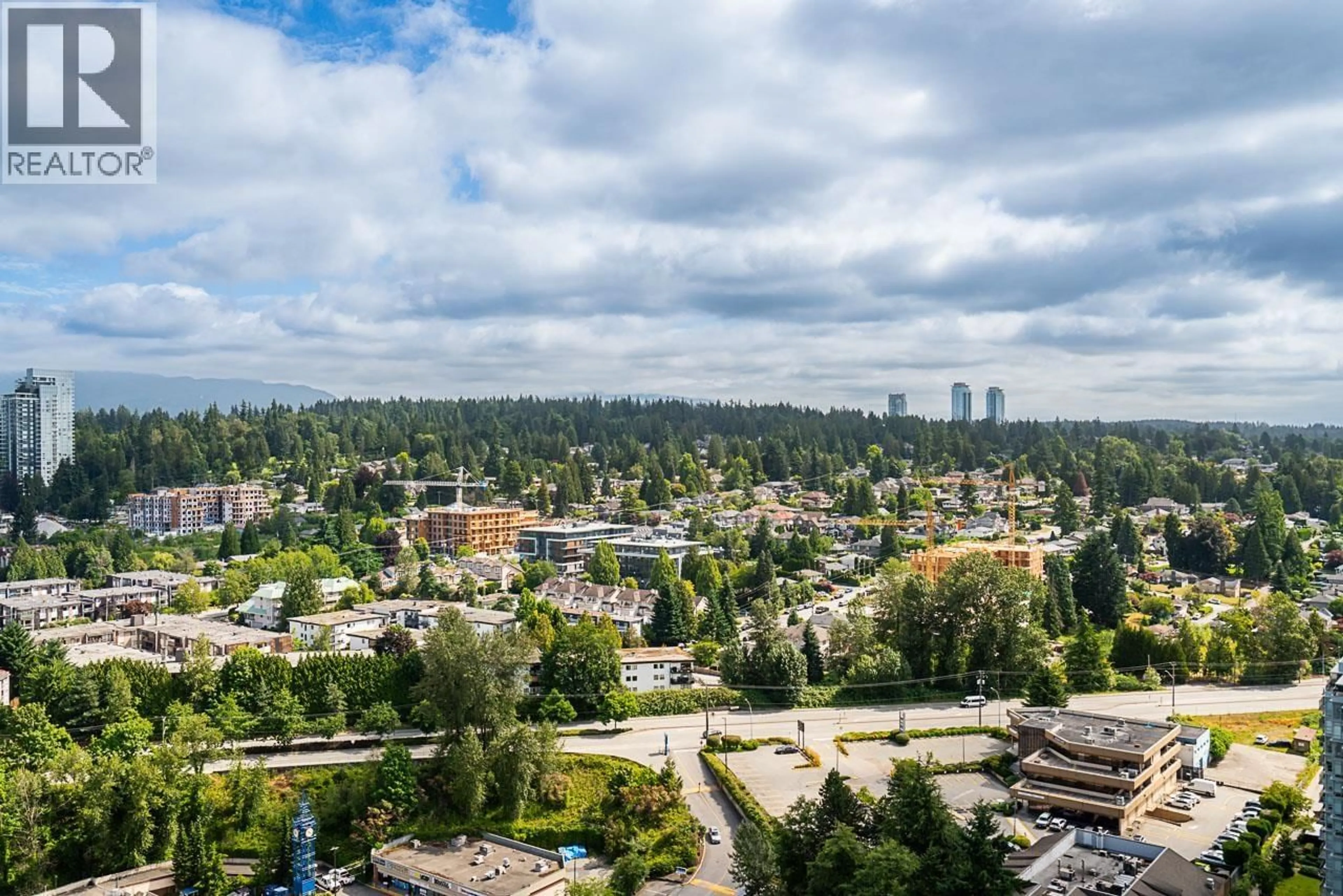 A pic from outside/outdoor area/front of a property/back of a property/a pic from drone, city buildings view from balcony for 2708 - 308 ALDERSON AVENUE, Coquitlam British Columbia V3K0J2