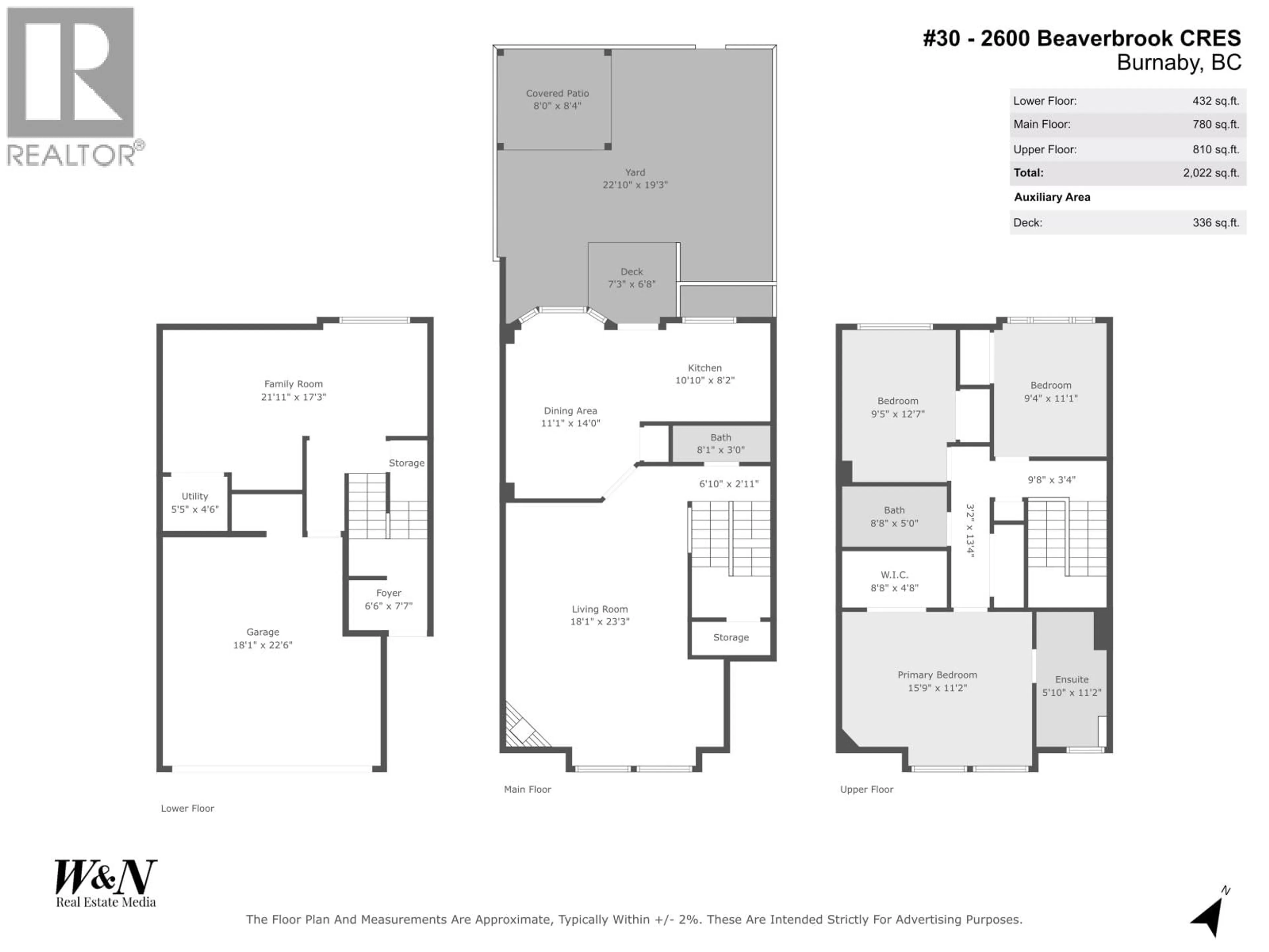 Floor plan for 30 - 2600 BEAVERBROOK CRESCENT, Burnaby British Columbia V3J7W6