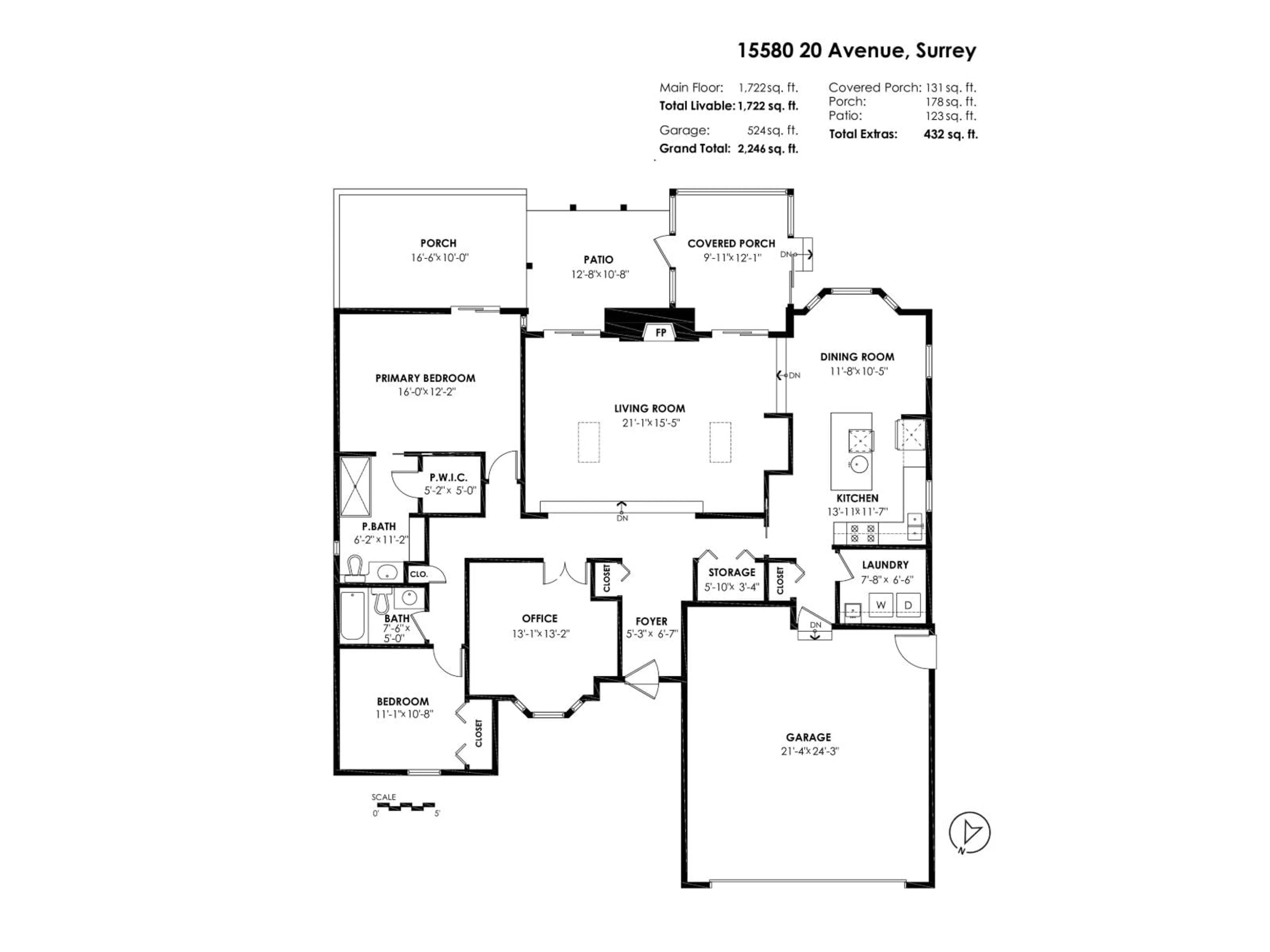 Floor plan for 15580 20, Surrey British Columbia V4A2A5