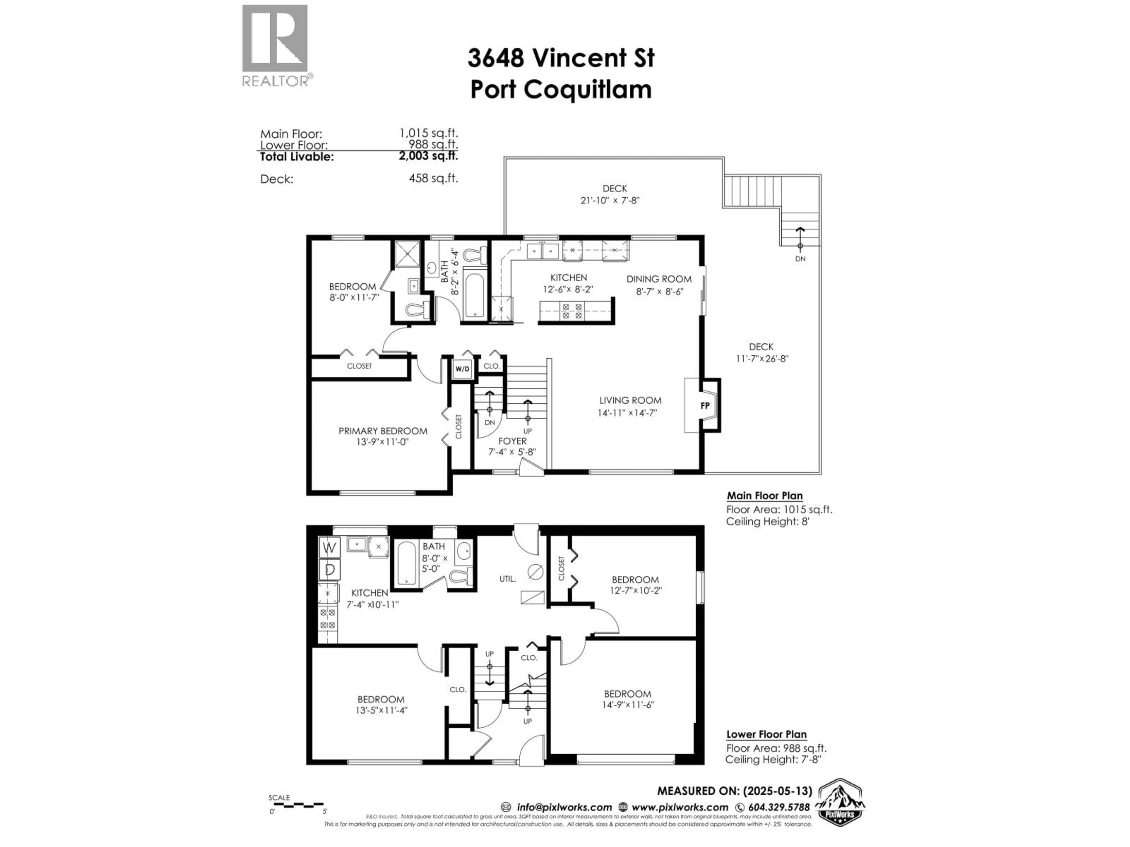Floor plan for 3648 VINCENT STREET, Port Coquitlam British Columbia V3B3T9