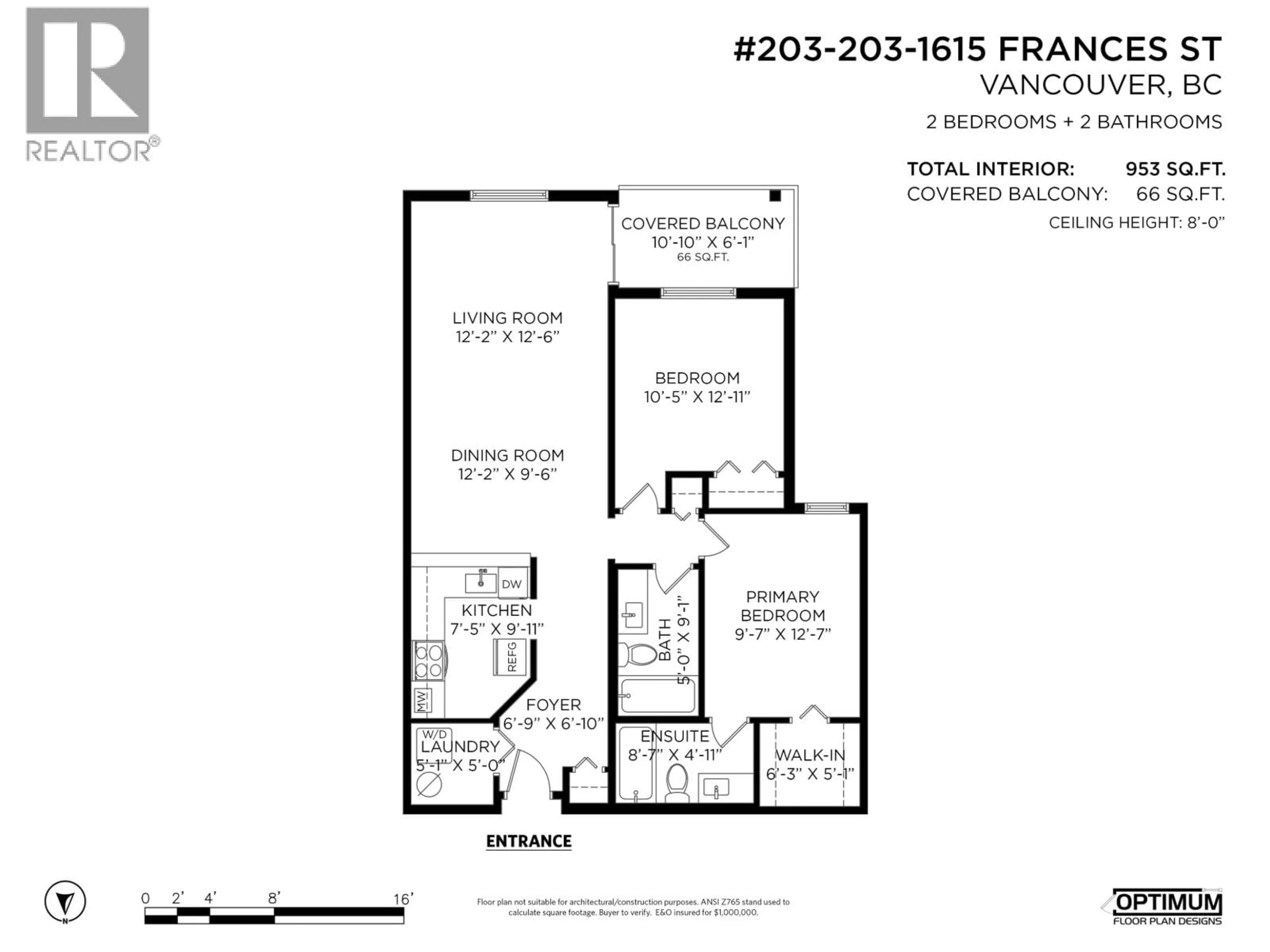 Floor plan for 203 - 1615 FRANCES STREET, Vancouver British Columbia V5L1Z3