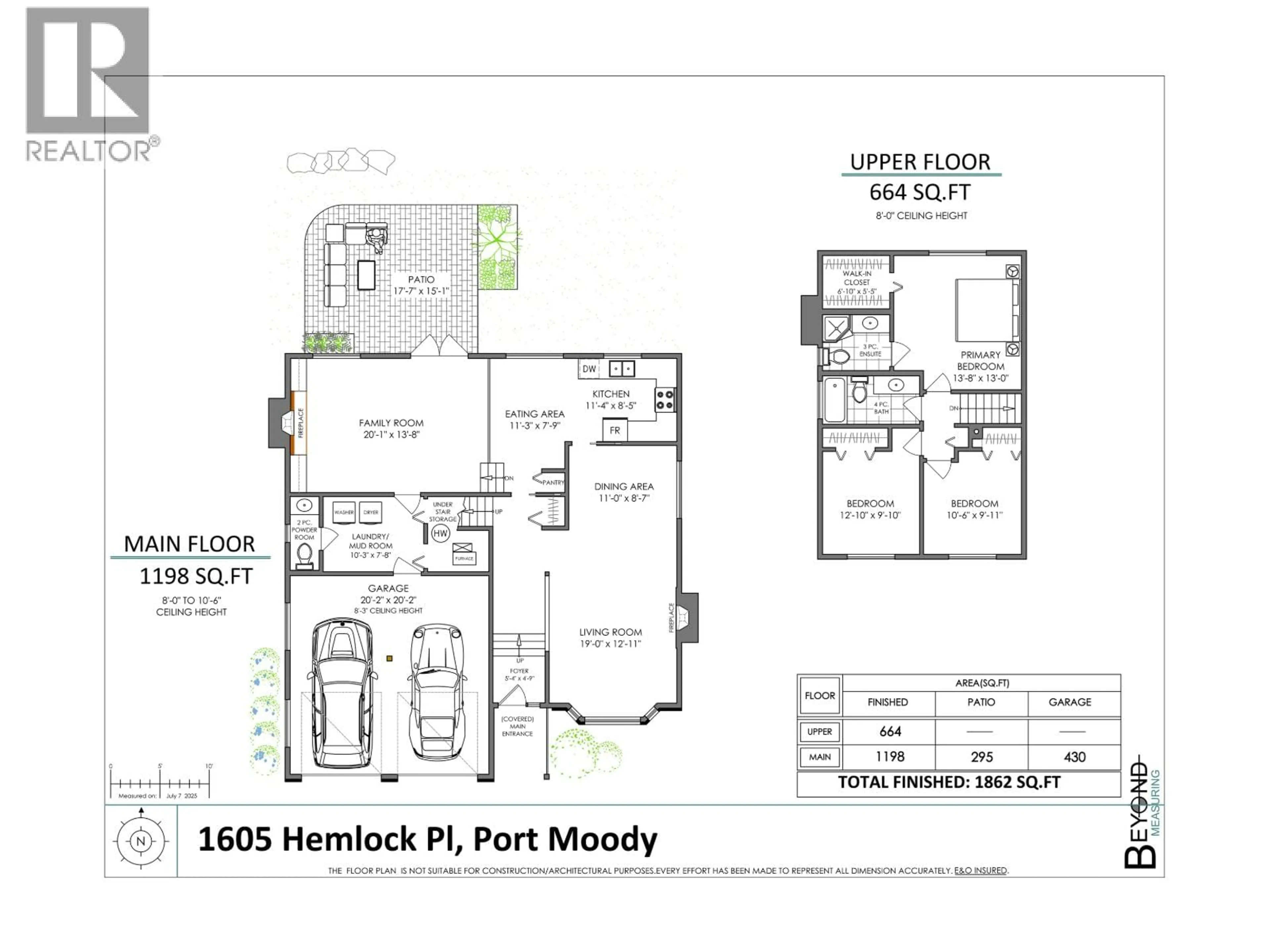 Floor plan for 1605 HEMLOCK PLACE, Port Moody British Columbia V3H4A7
