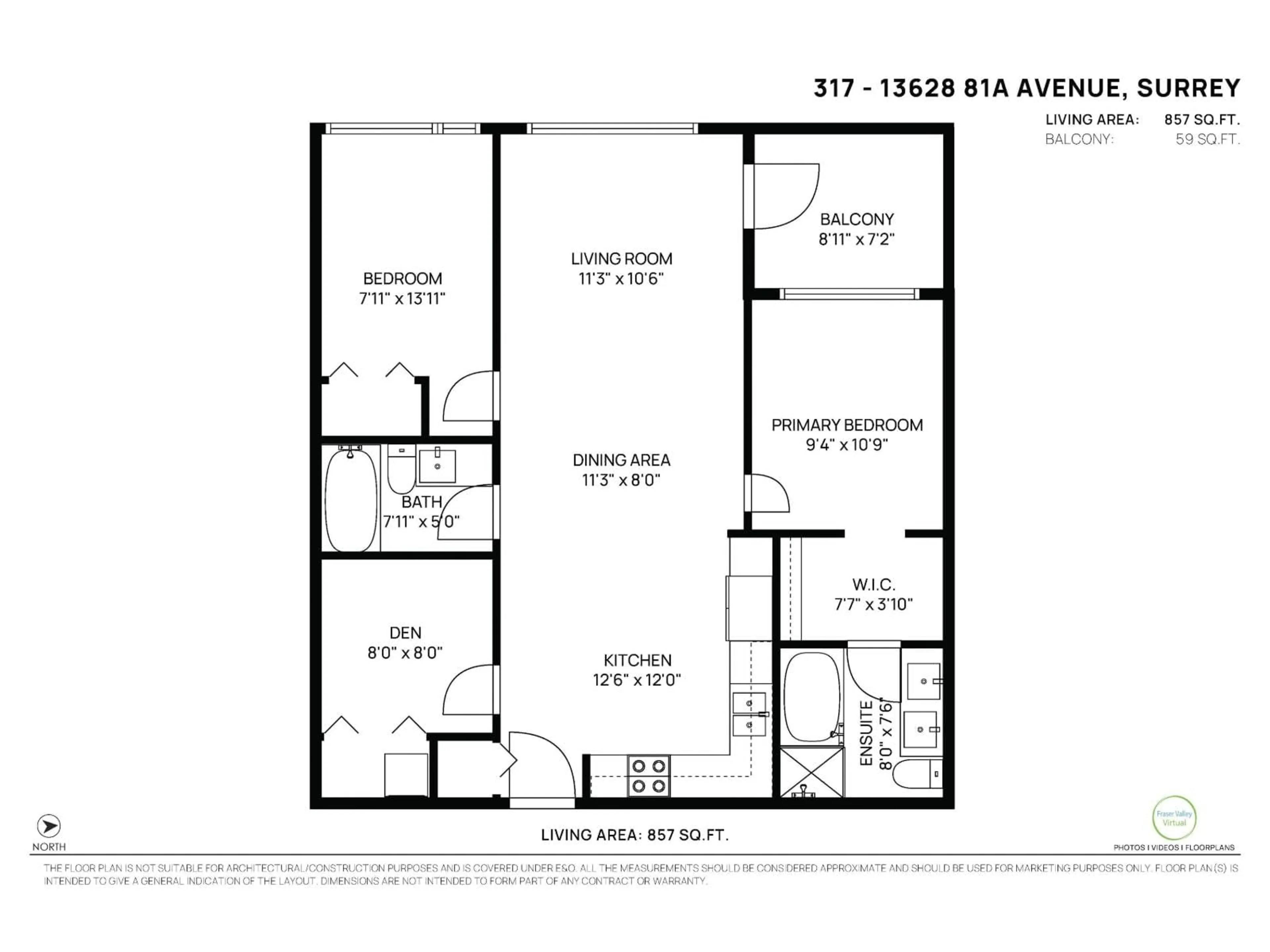 Floor plan for 317 - 13628 81A, Surrey British Columbia V3W3E2