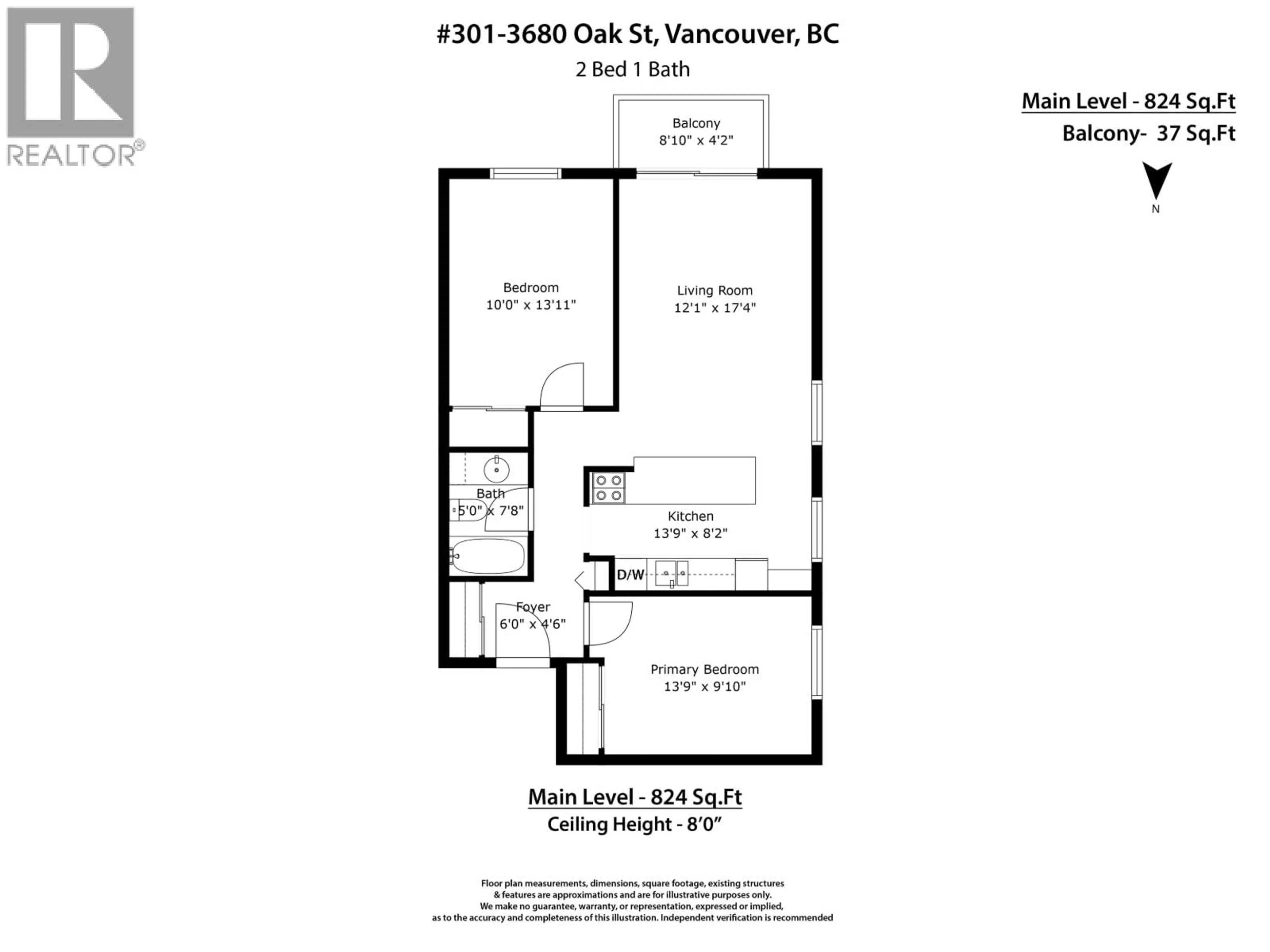 Floor plan for 301 - 3680 OAK STREET, Vancouver British Columbia V6H2M2
