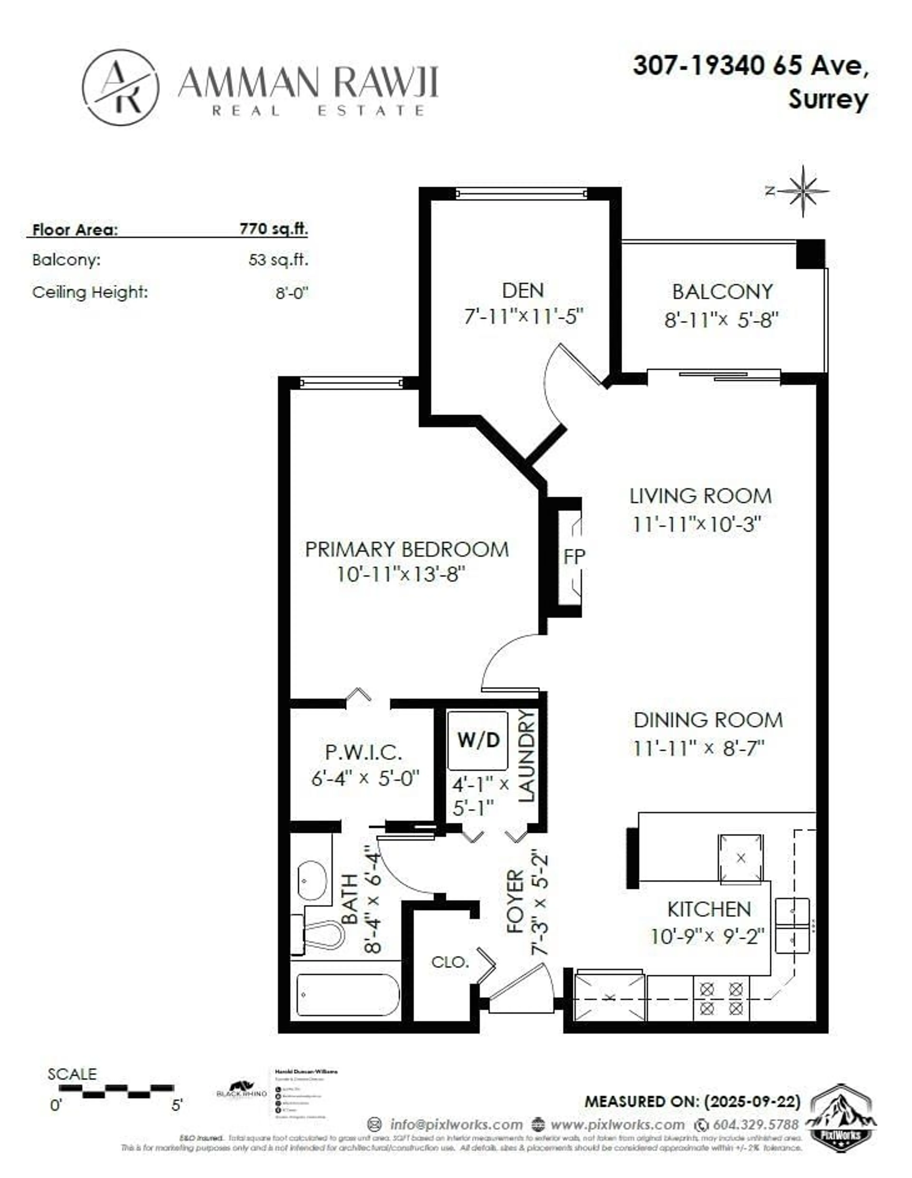 Floor plan for 307 - 19340 65, Surrey British Columbia V4N0A3