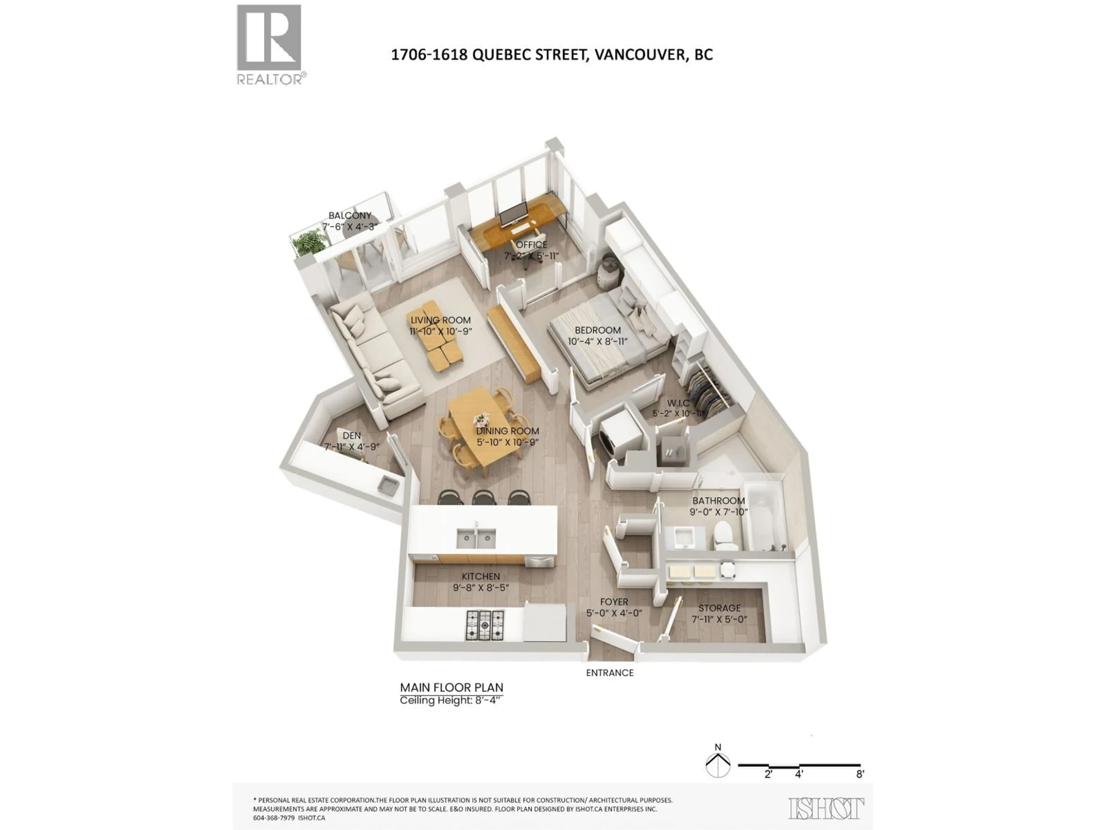 Floor plan for 1706 - 1618 QUEBEC STREET, Vancouver British Columbia V6A0C5