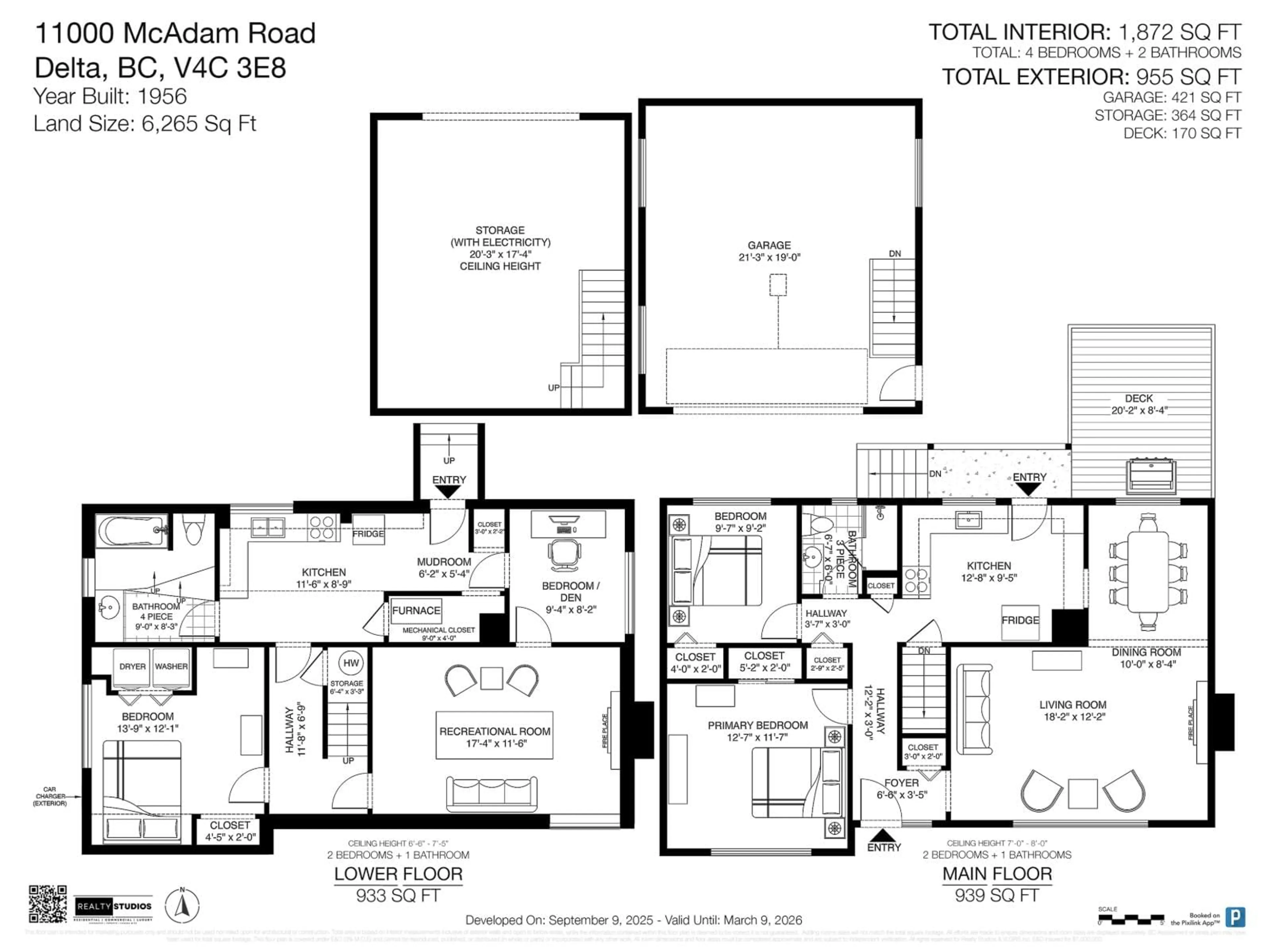 Floor plan for 11000 MCADAM, Delta British Columbia V4C3E8