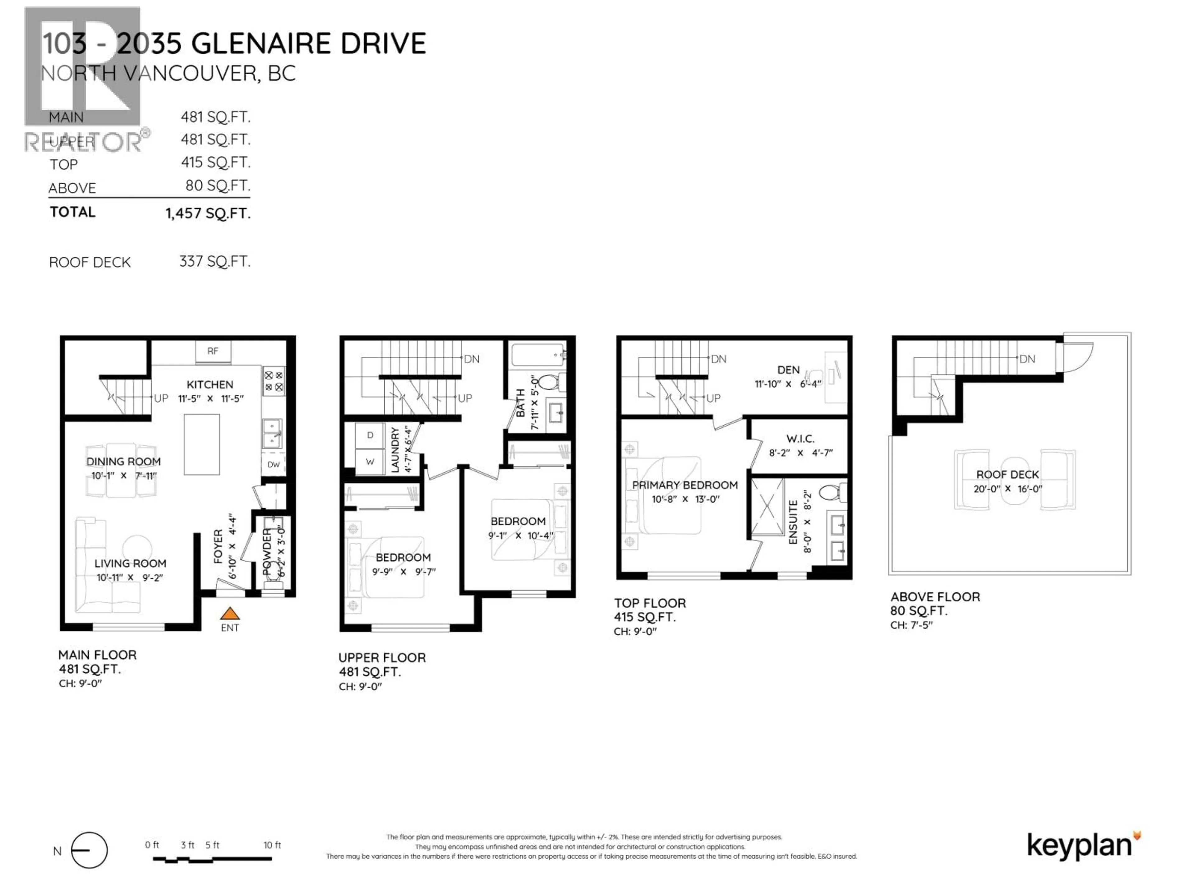 Floor plan for 103 - 2035 GLENAIRE DRIVE, North Vancouver British Columbia V7P1Y2