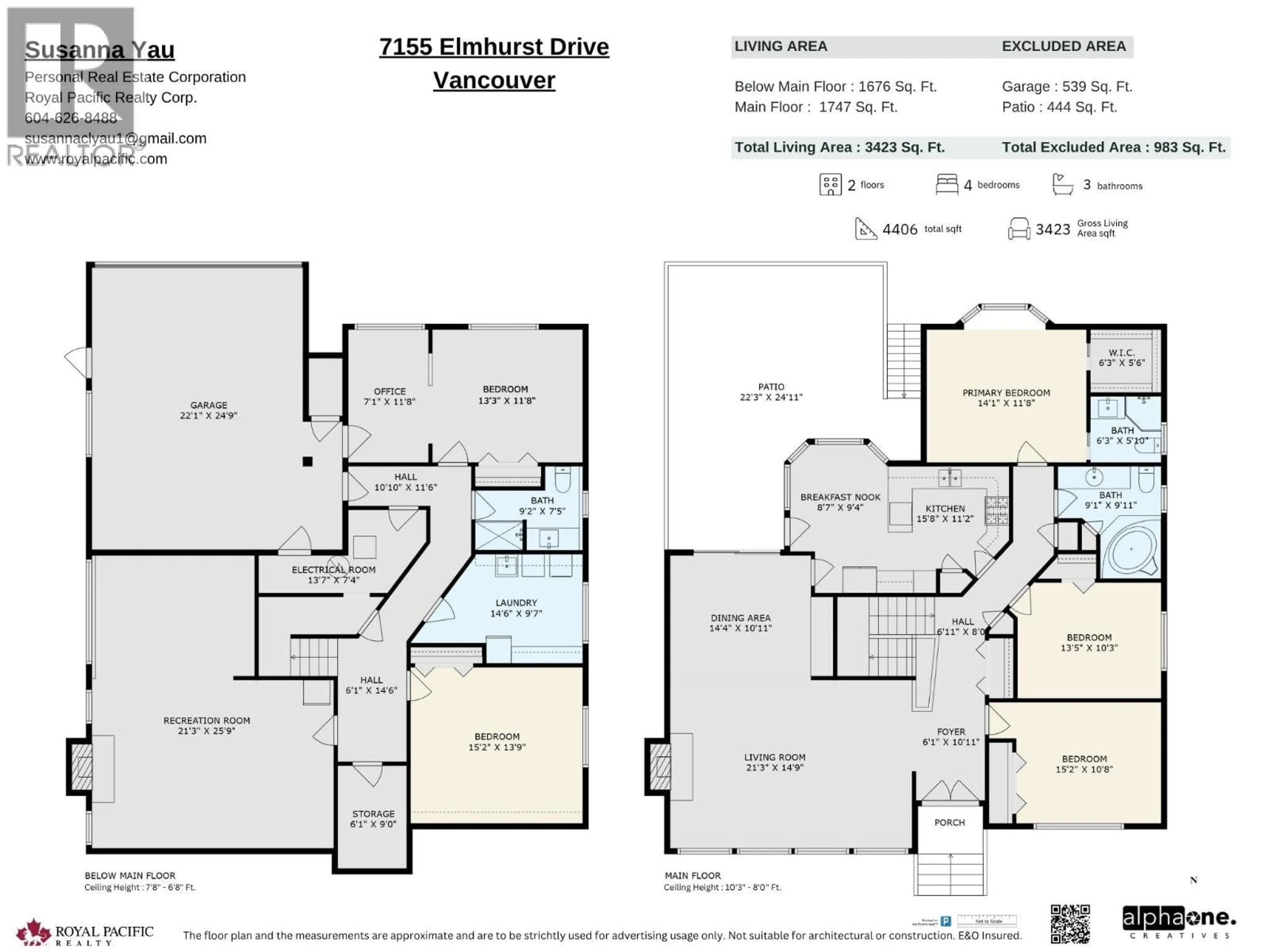 Floor plan for 7155 ELMHURST DRIVE, Vancouver British Columbia V5S2X5
