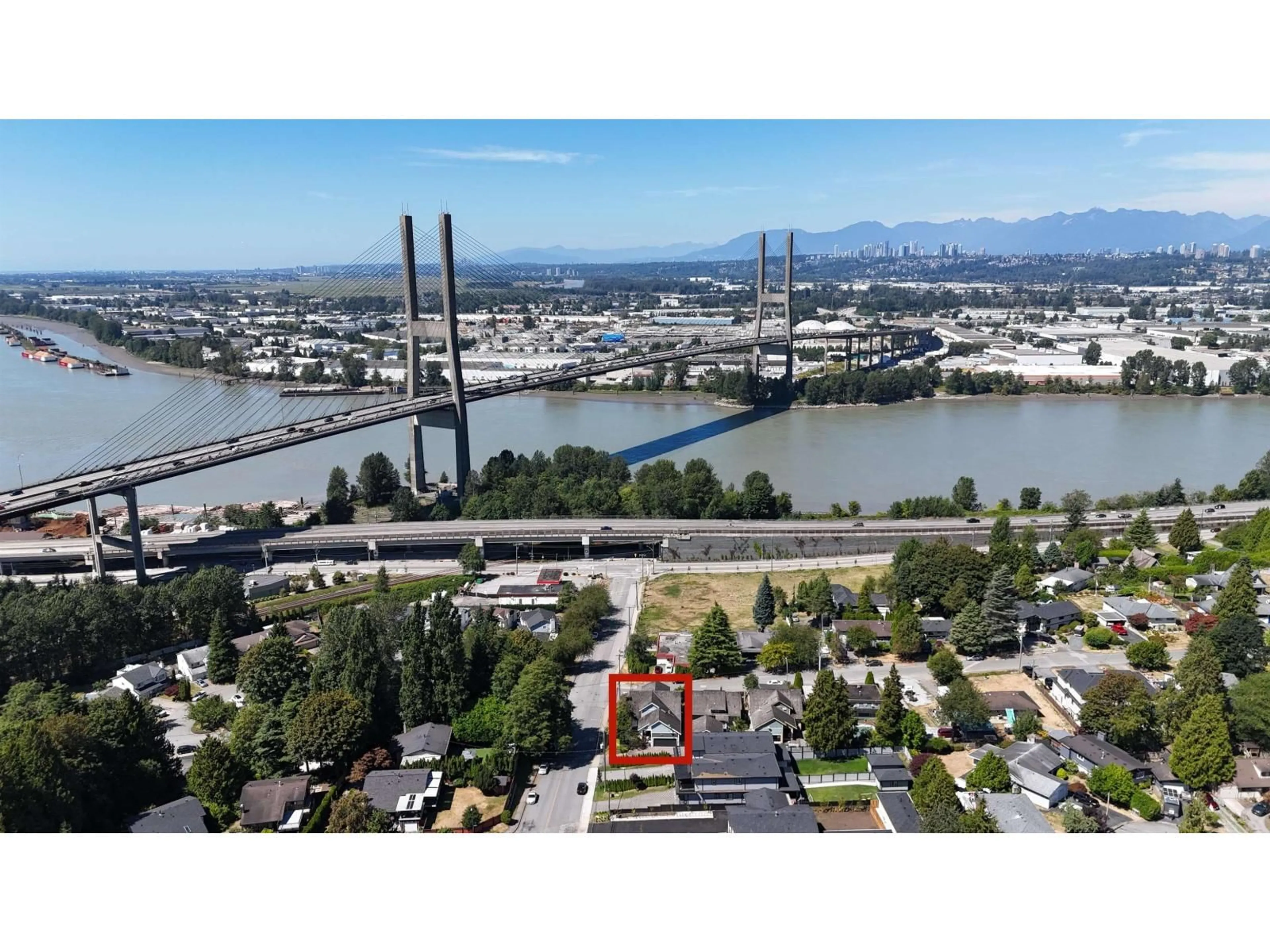 A pic from outside/outdoor area/front of a property/back of a property/a pic from drone, water/lake/river/ocean view for 10302 MAIN, Delta British Columbia V4C2P4
