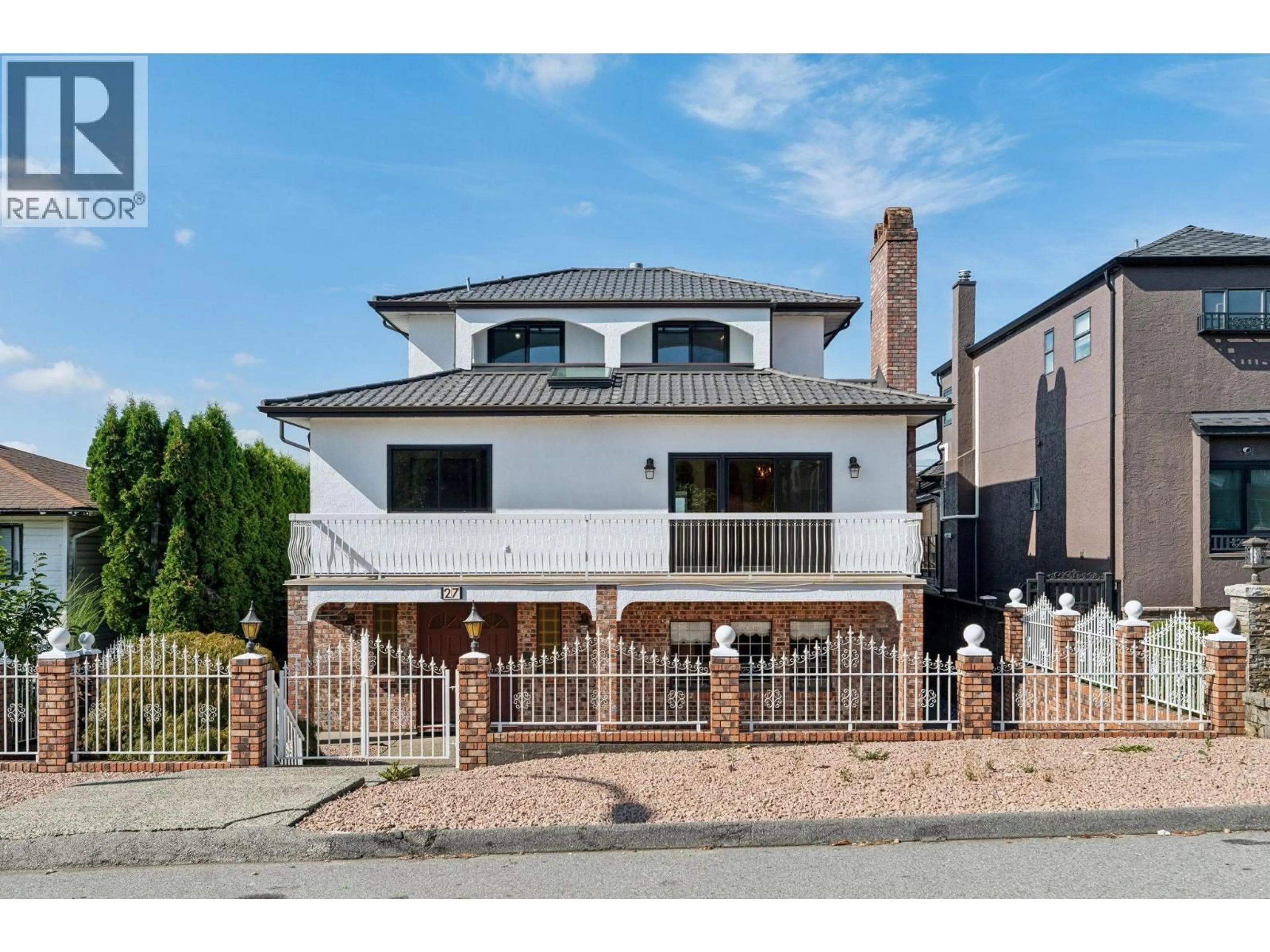 Home with brick exterior material, street for 27 GROSVENOR AVENUE, Burnaby British Columbia V5B3N7
