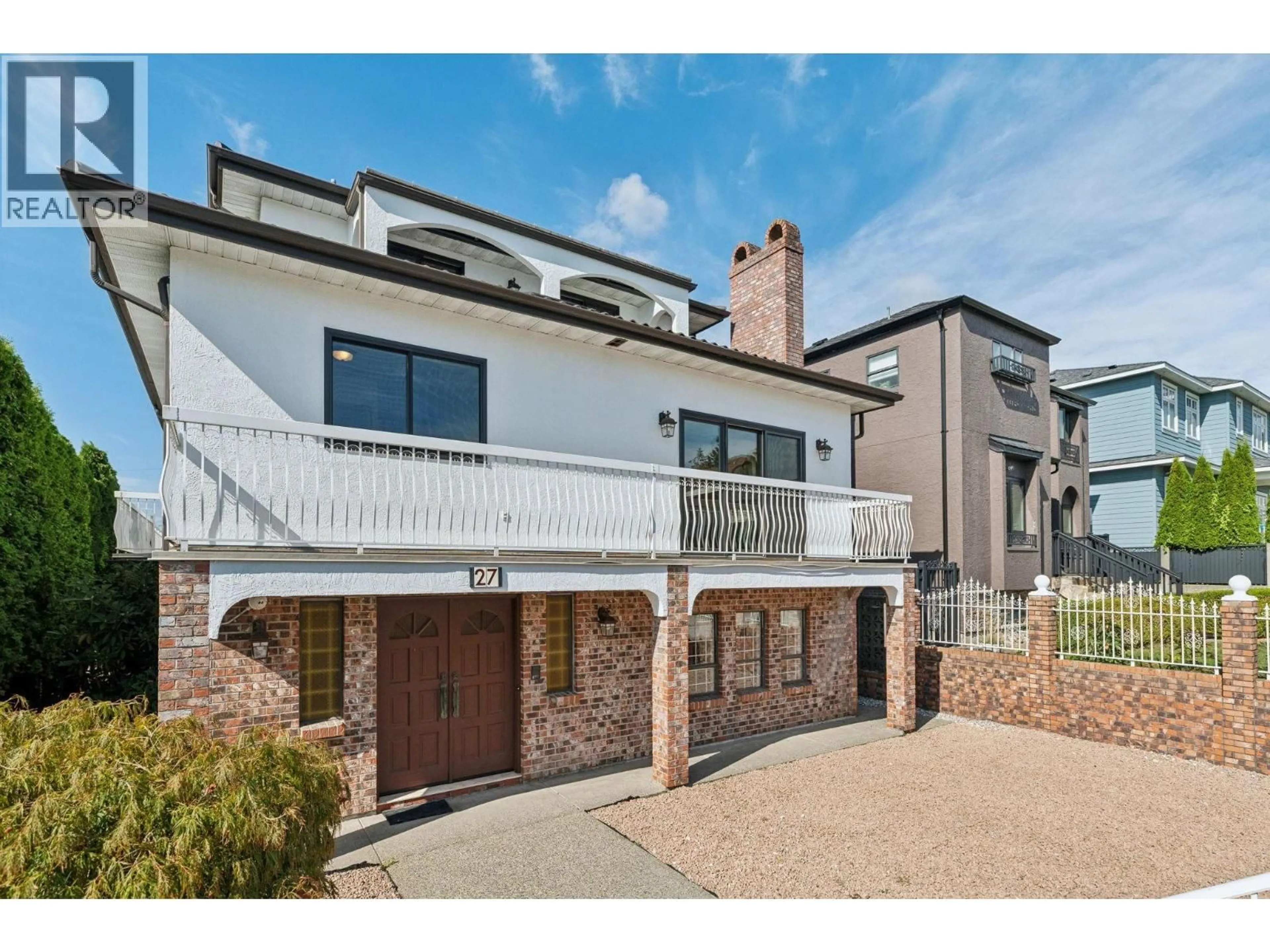 Home with brick exterior material, street for 27 GROSVENOR AVENUE, Burnaby British Columbia V5B3N7