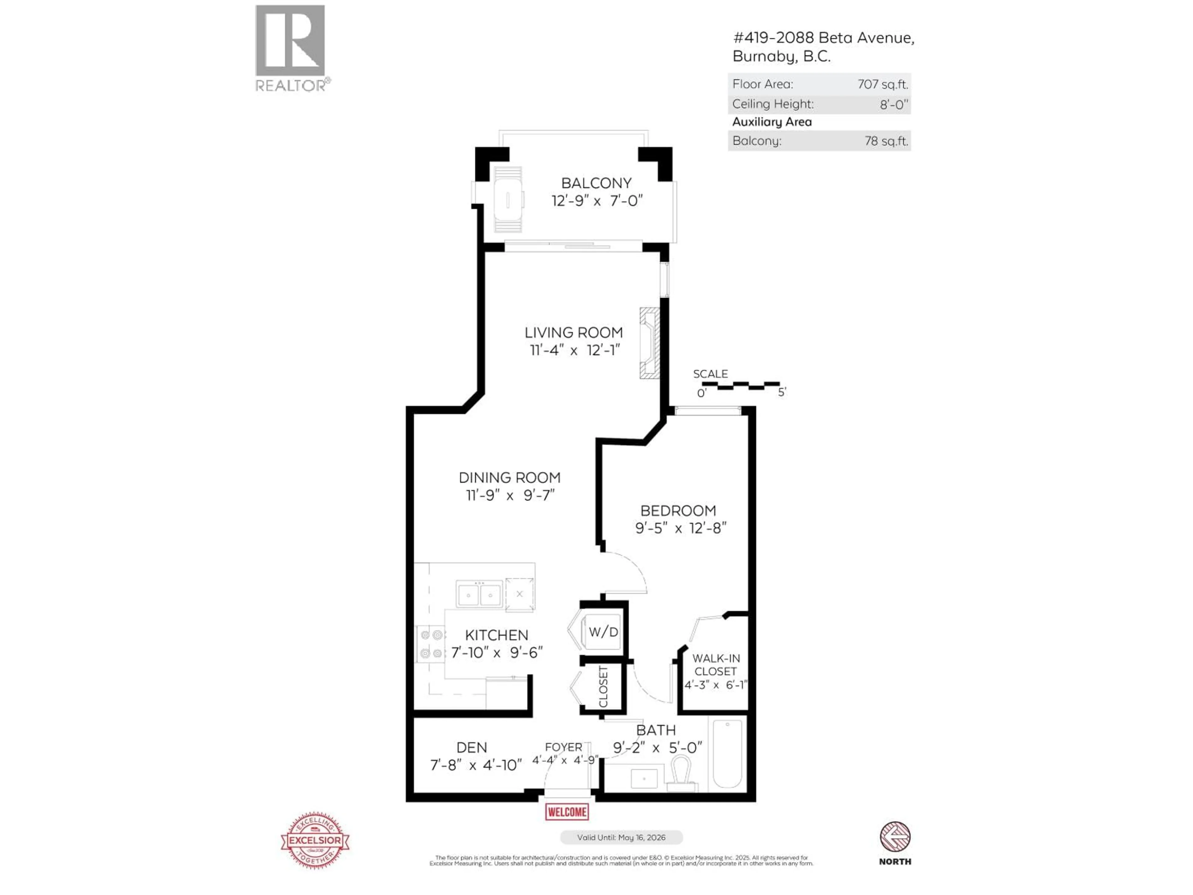 Floor plan for 419 - 2088 BETA AVENUE, Burnaby British Columbia V5C0C8
