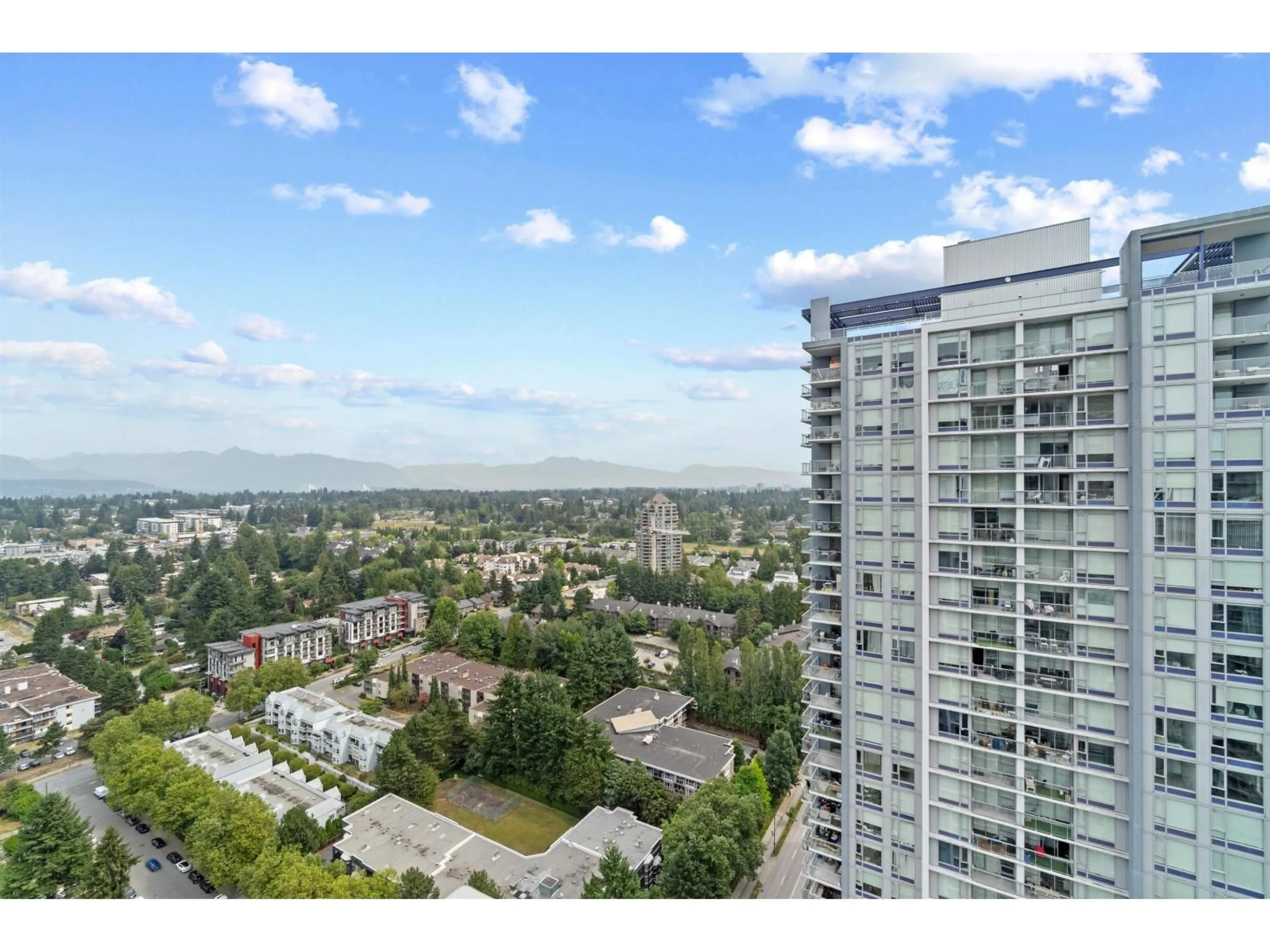 A pic from outside/outdoor area/front of a property/back of a property/a pic from drone, city buildings view from balcony for 4101 - 13696 100, Surrey British Columbia V3T0L5